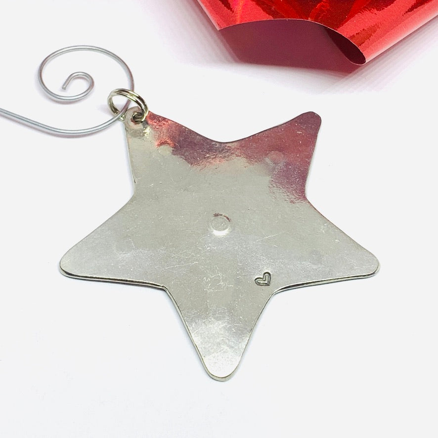 Star - Hand Stamped Ornament
