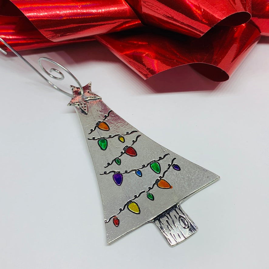 Painted Lights - Hand Stamped Ornament
