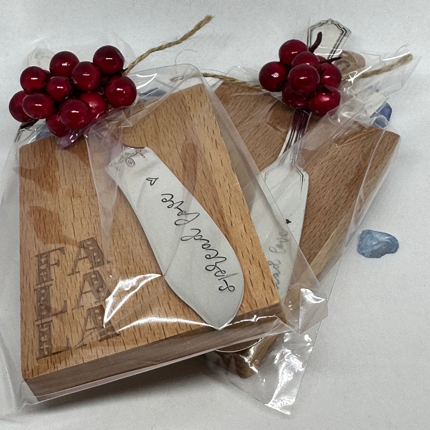 Gift Set - Vintage Silver Plated Hand Stamped Butter Knife & Cutting Board | Cheese Knife | Charcuterie