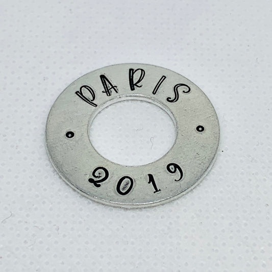 Hand Stamped Carabiner Washers - Personalize Me!
