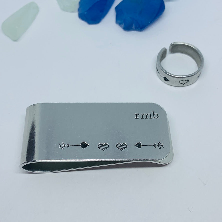 Custom Cash Clip - Hand Stamped Metal Gift for Him Them He She - Custom Personalized Valentine's Day Groom Best Man Father's Day Gift