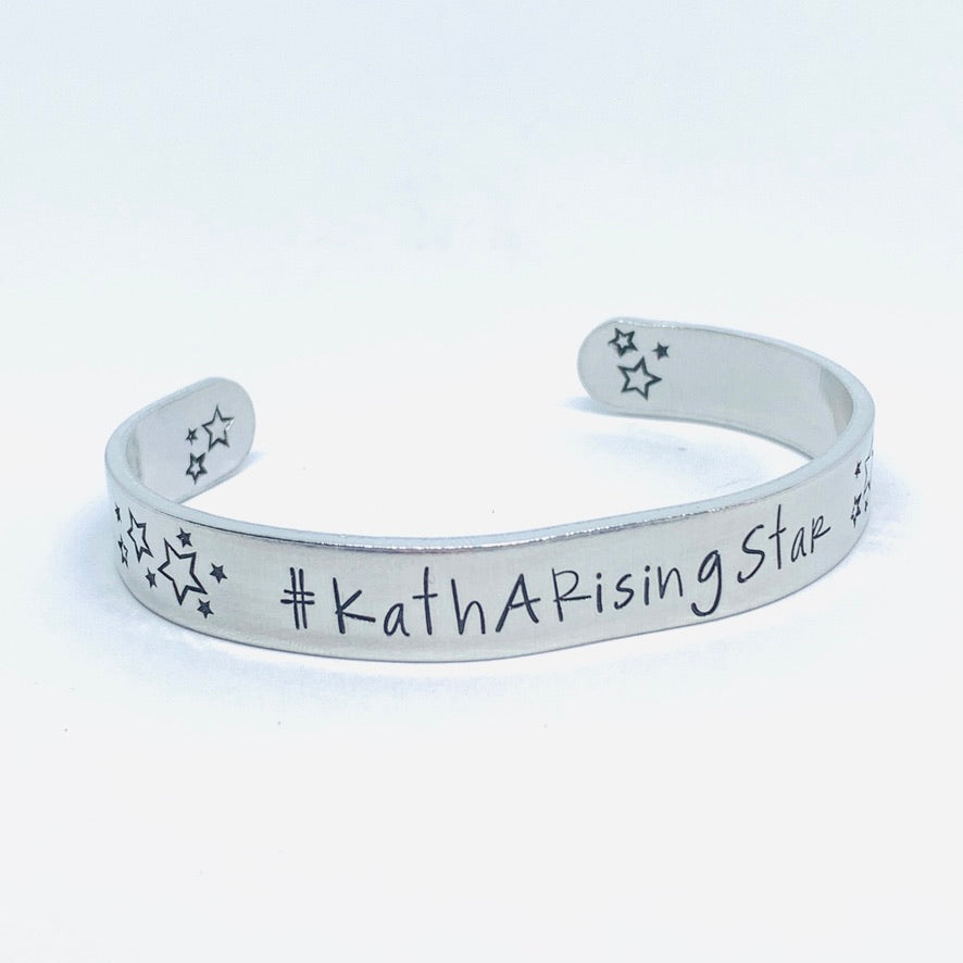 Peloton Inspired Leaderboard Handle - Hand Stamped Cuff Bracelet - Personalize Me!