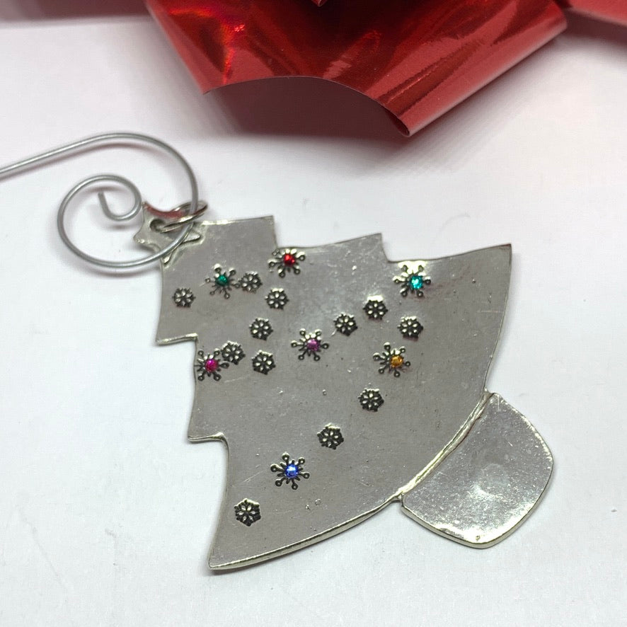 Swarovski Lights - Hand Stamped Ornament
