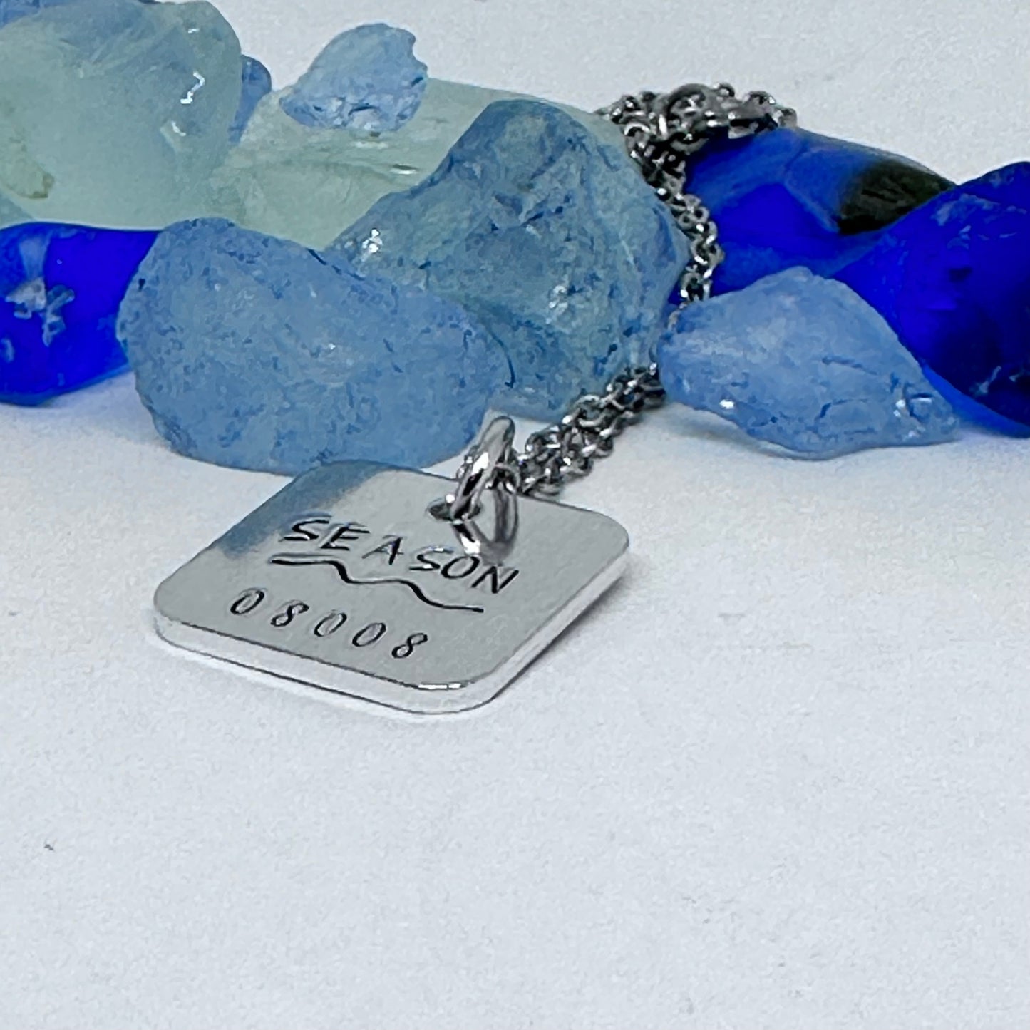 Jersey Shore Season "Badge" Hand Stamped Necklace | Down the Shore | Beach Badge Season Necklace | Cape May | Avalon | Asbury