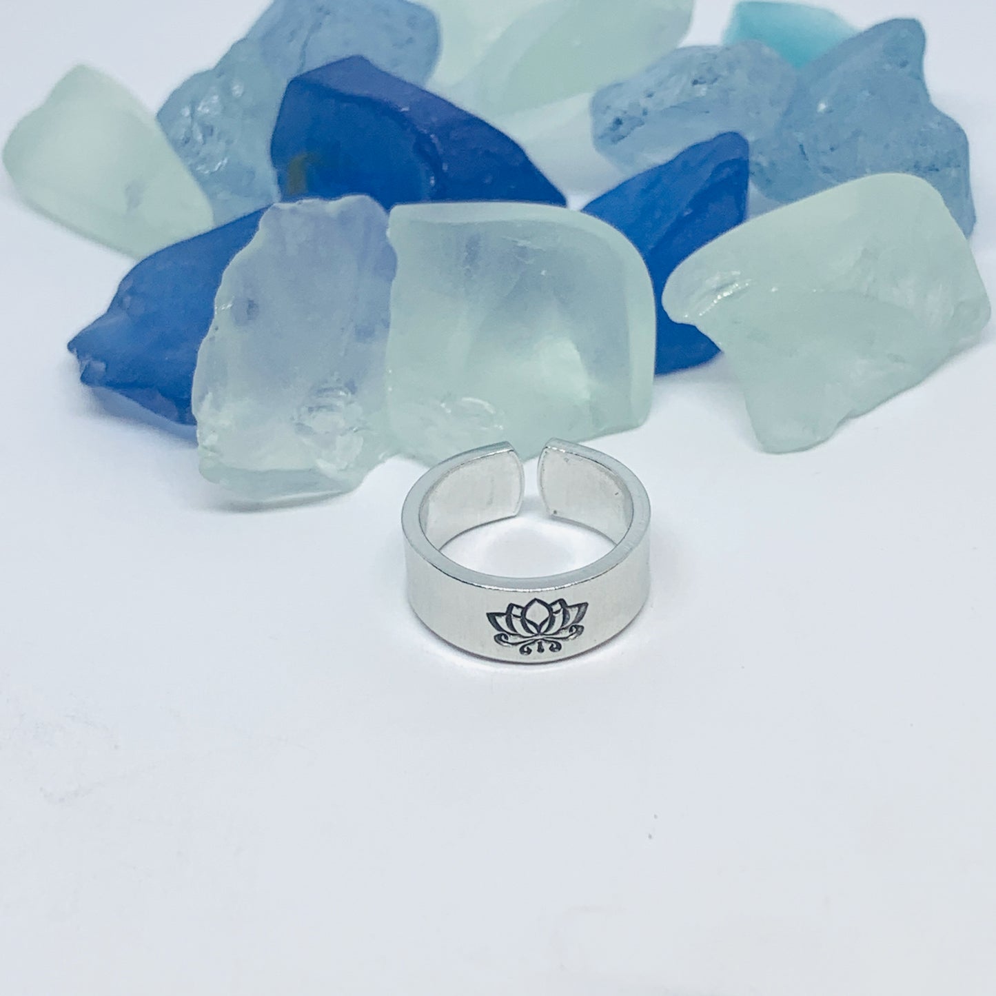 Lotus Flowers(s) Hand Stamped Toe Ring | July Birth Flower Ring | Om Minimalist Toe Ring | Mother Daughter Ring Set | BFFs Rings | Yoga Zen