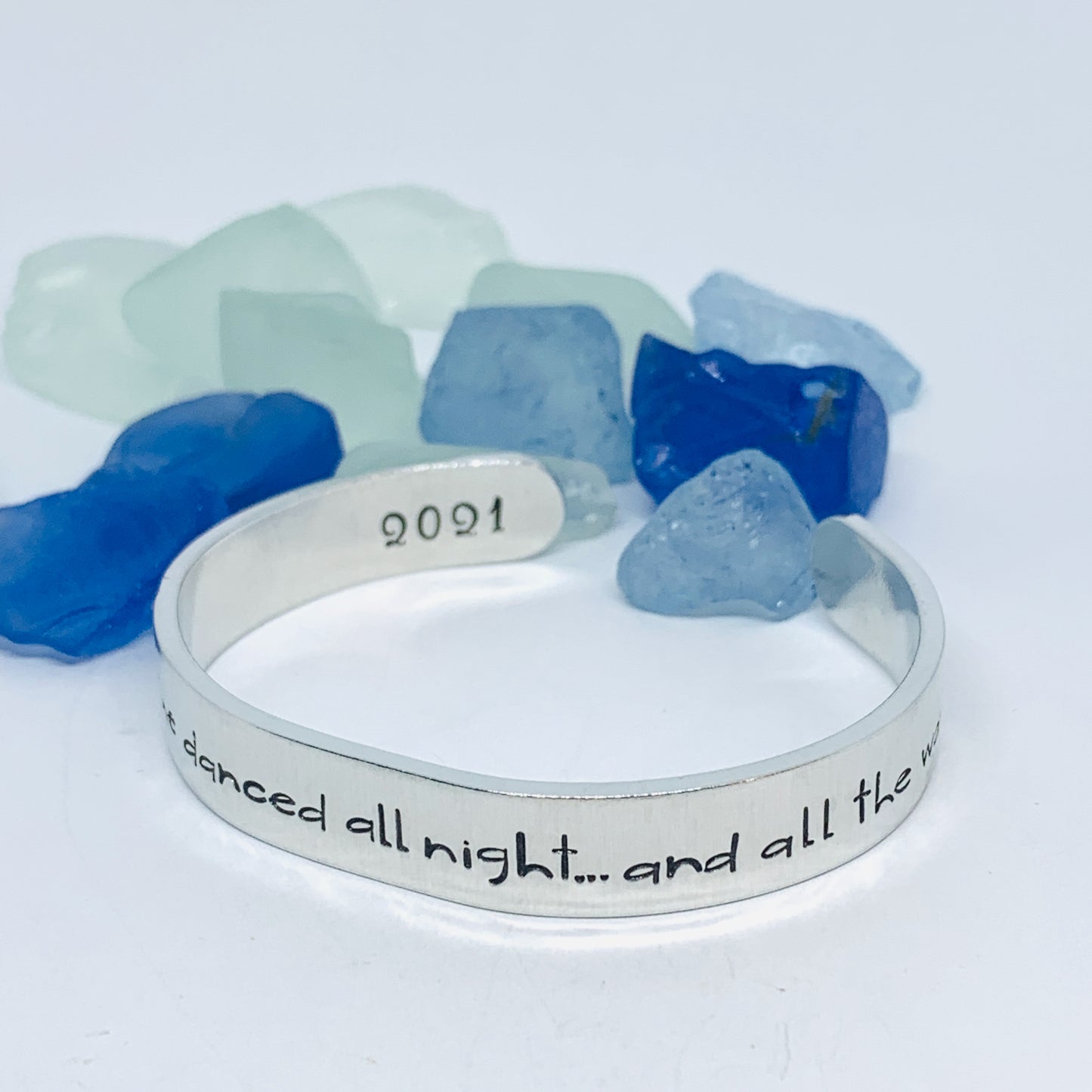 She danced all night ... and all the way home - Hand Stamped Metal Cuff Bracelet | Gift for Her | Ballerina Gift | Gift for Dancer