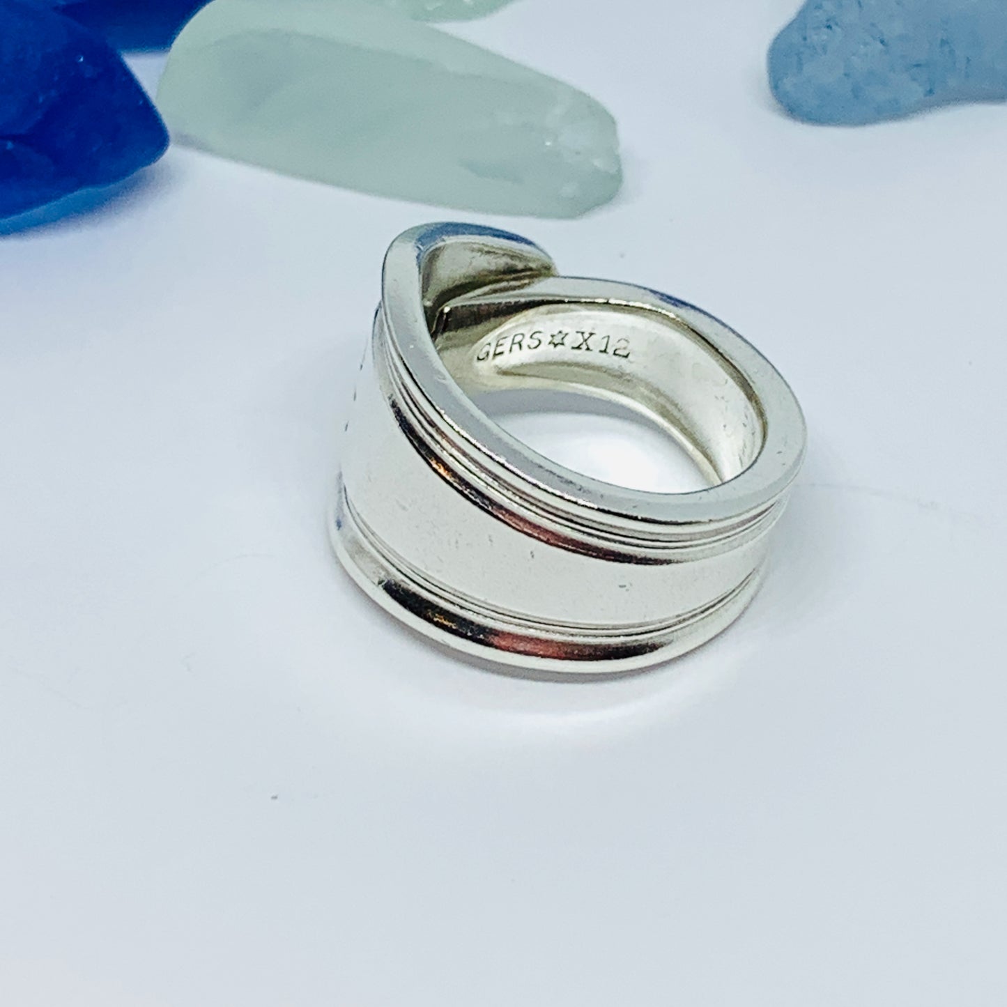 Vintage Spoon Ring with Hand Stamped Flourish