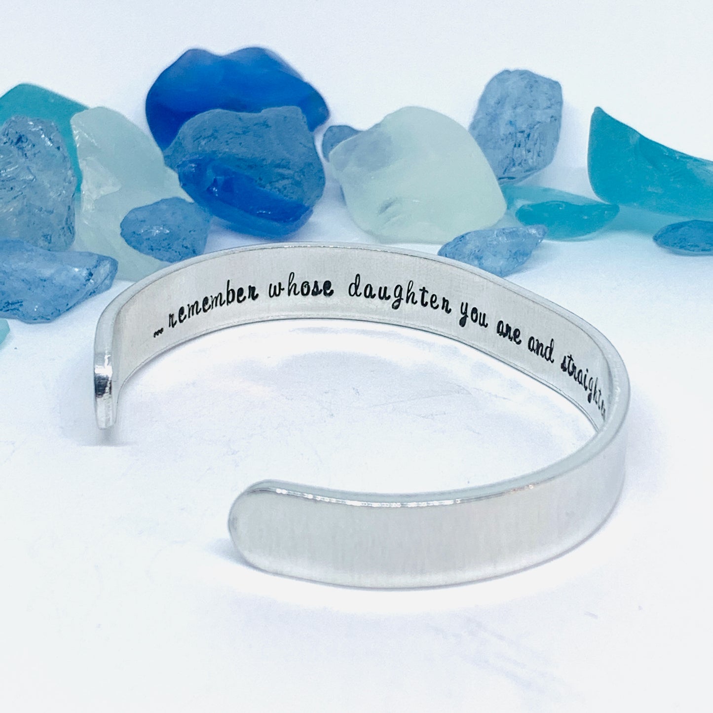 Whenever You Feel Overwhelmed ... Remember Whose Daughter You Are ... Hand Stamped Metal Cuff Bracelet | Gift for Daughter | Motivation Quote Bracelet