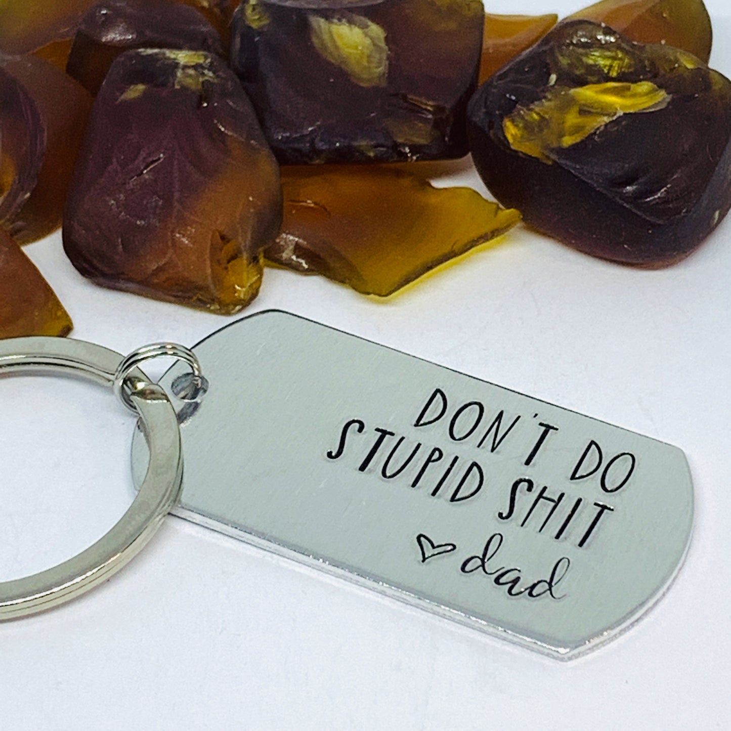 Don’t Do Stupid Shit Love Mom| Hand Stamped Metal Keyring | Drive Safe Gift from Parents | Teenager Keychain Gift | Graduate Gift Idea
