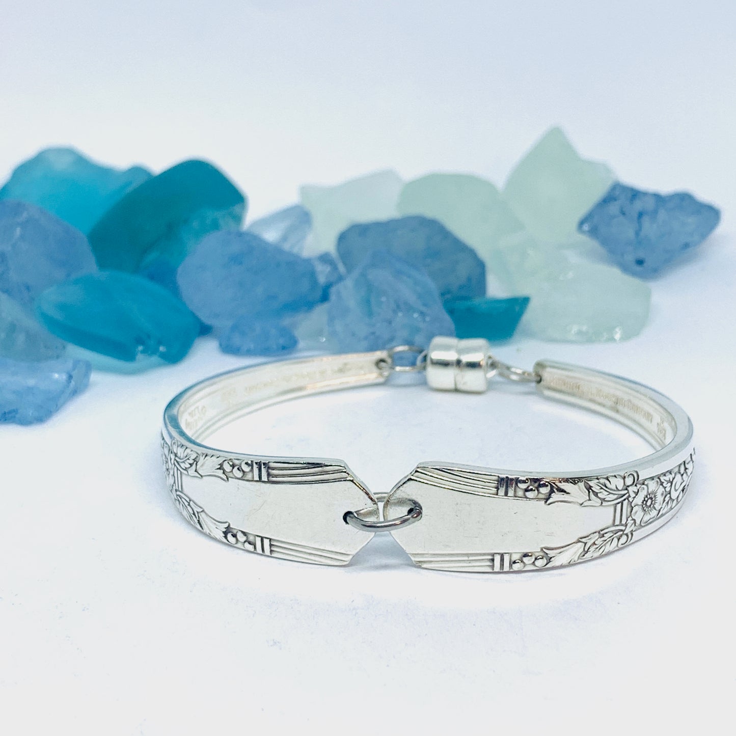 “Jasmine" 1939 Spoon Bracelet | Vintage Silverware | SL & GH Rogers | UpCycled Bracelet | Silverware Spoon Bracelet | Antique Spoon Bracelet