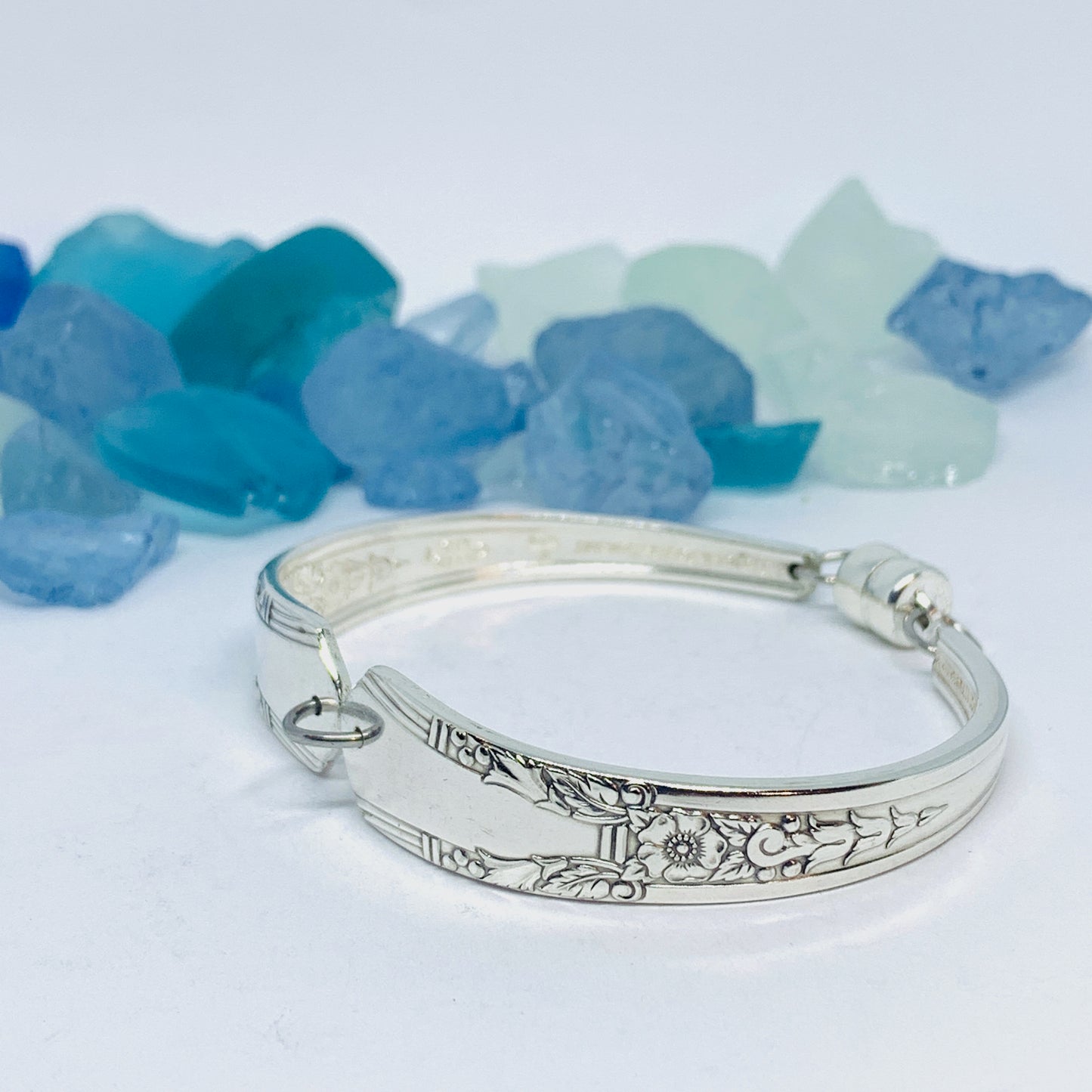 “Jasmine" 1939 Spoon Bracelet | Vintage Silverware | SL & GH Rogers | UpCycled Bracelet | Silverware Spoon Bracelet | Antique Spoon Bracelet
