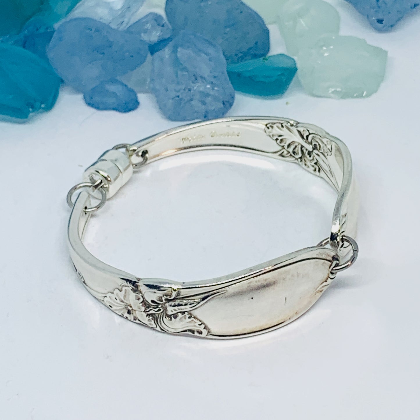 “White Orchid” 1953 Spoon Bracelet | Vintage Silverware | Community (Oneida) | UpCycled Bracelet | Silverware Spoon Bracelet | Antique Spoon Bracelet