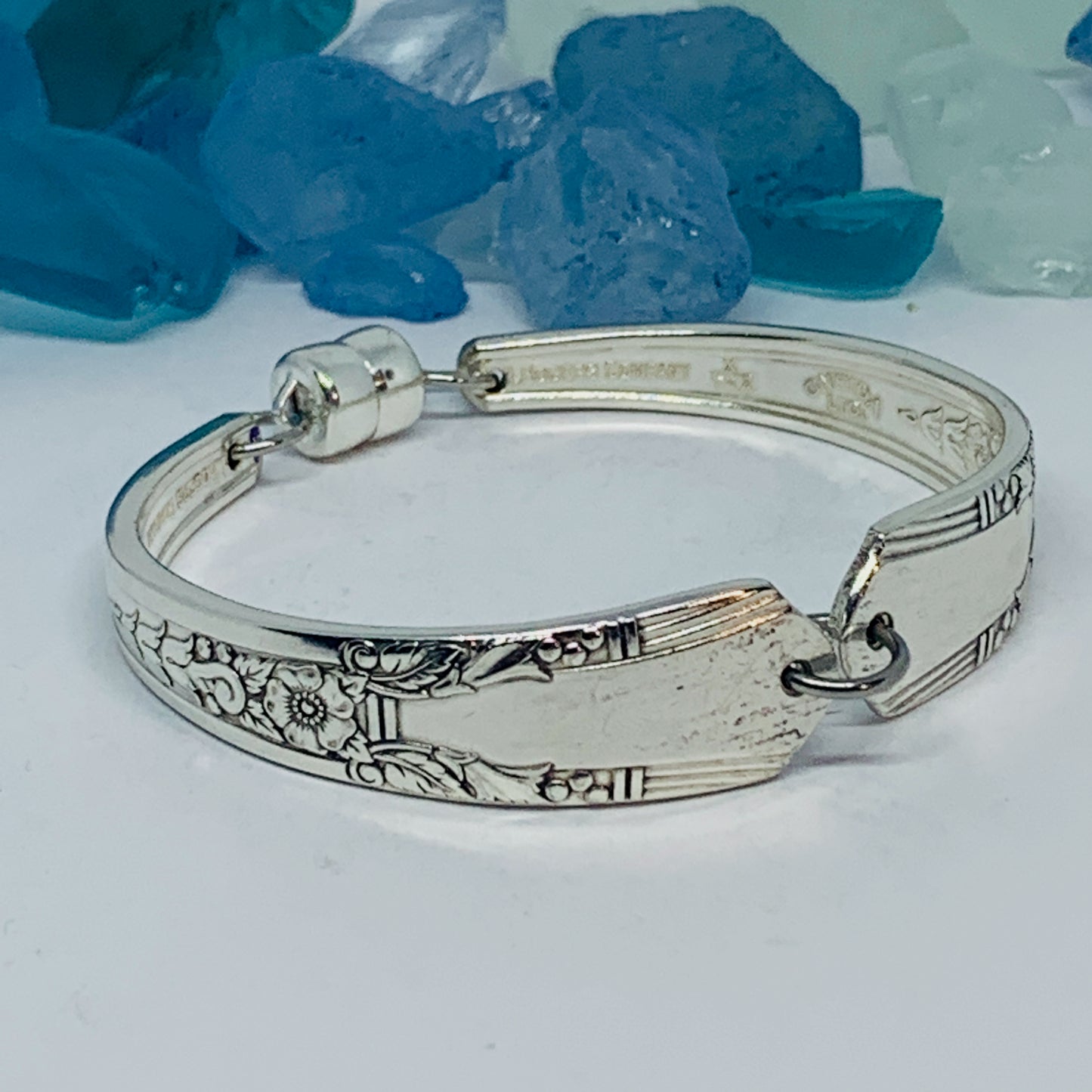 “Jasmine" 1939 Spoon Bracelet | Vintage Silverware | SL & GH Rogers | UpCycled Bracelet | Silverware Spoon Bracelet | Antique Spoon Bracelet