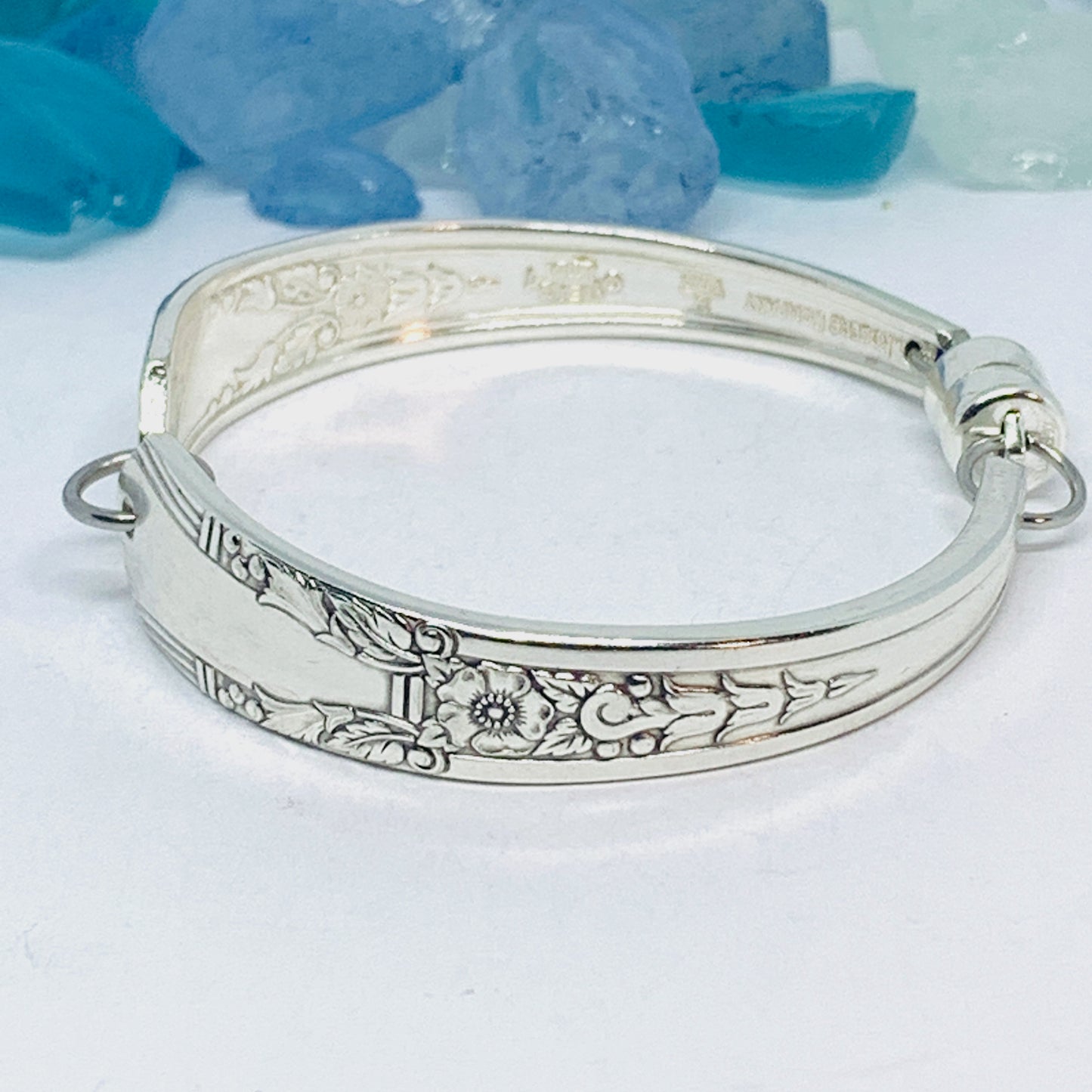 “Jasmine" 1939 Spoon Bracelet | Vintage Silverware | SL & GH Rogers | UpCycled Bracelet | Silverware Spoon Bracelet | Antique Spoon Bracelet