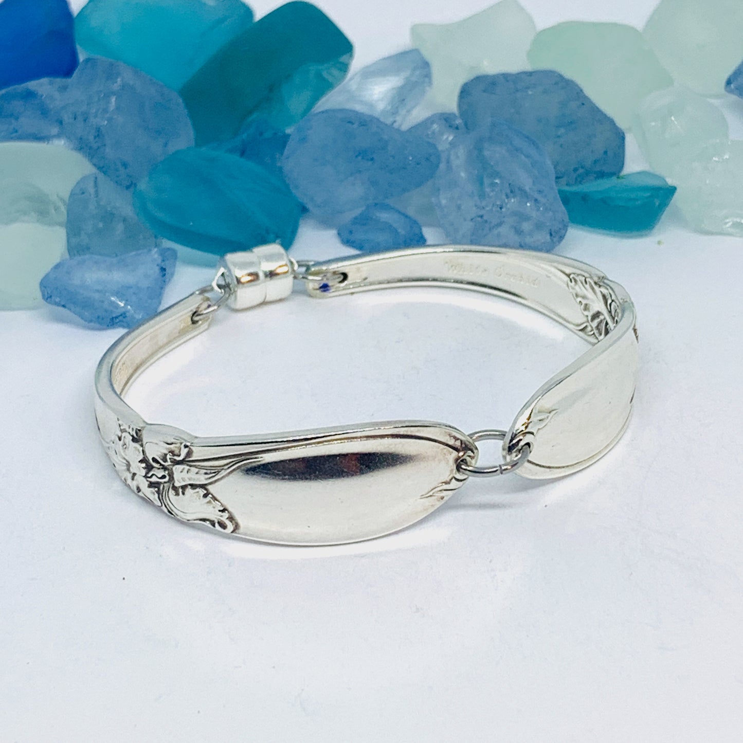 “White Orchid” 1953 Spoon Bracelet | Vintage Silverware | Community (Oneida) | UpCycled Bracelet | Silverware Spoon Bracelet | Antique Spoon Bracelet