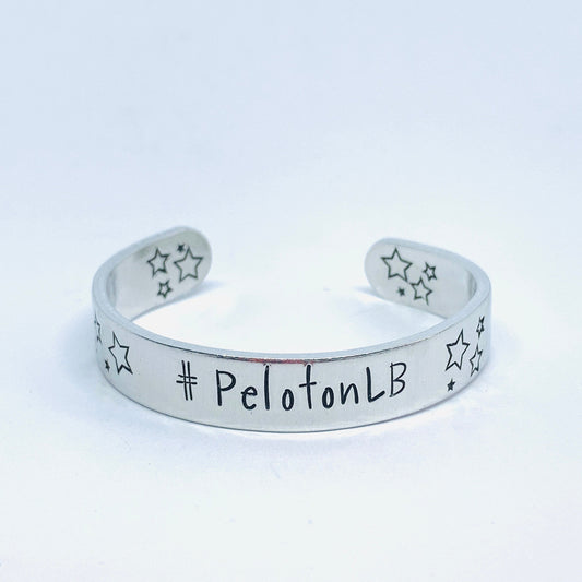Peloton Inspired Leaderboard Handle - Hand Stamped Cuff Bracelet - Personalize Me!