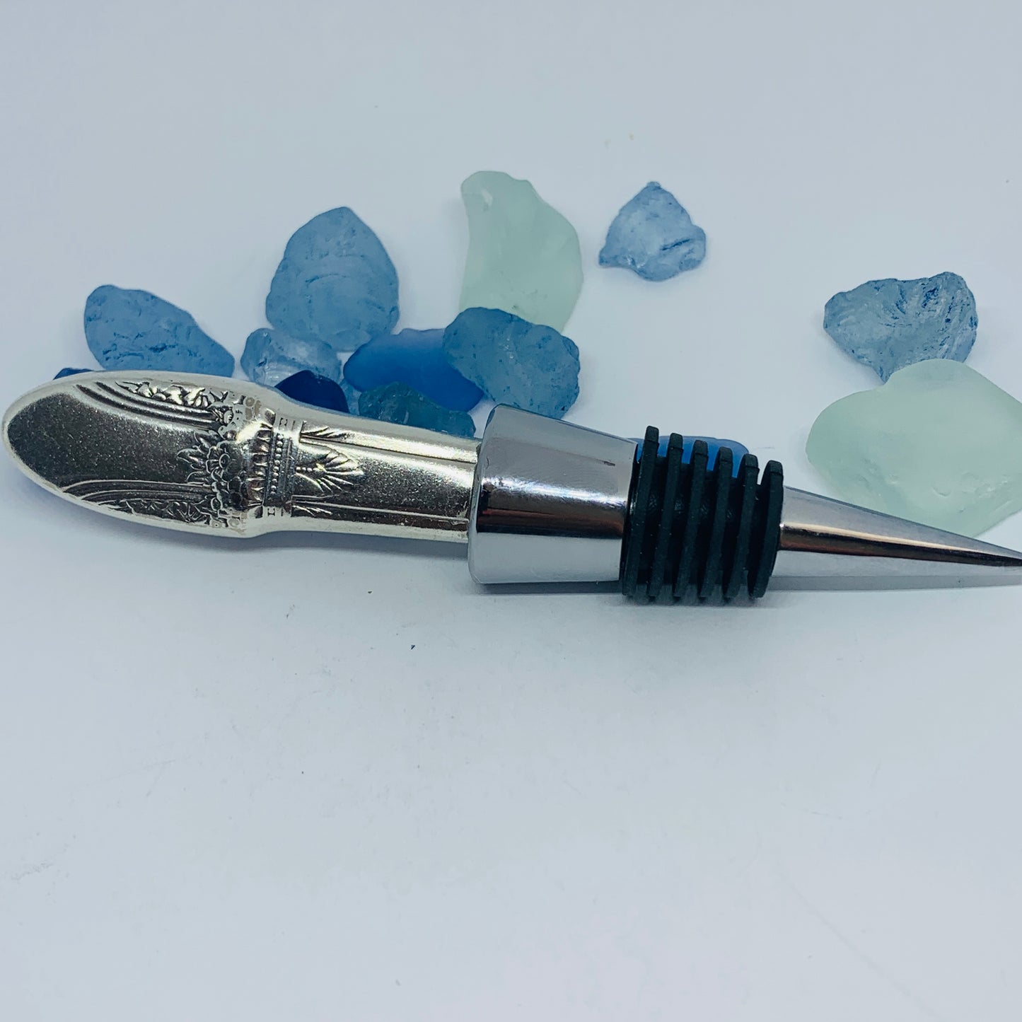 "First Love” Vintage Silverware Bottle Stopper | International Silver 1937 | Up-Cycled Wine Stopper | Silverware Bottle Closure | Antique Knife Handle Wine Plug