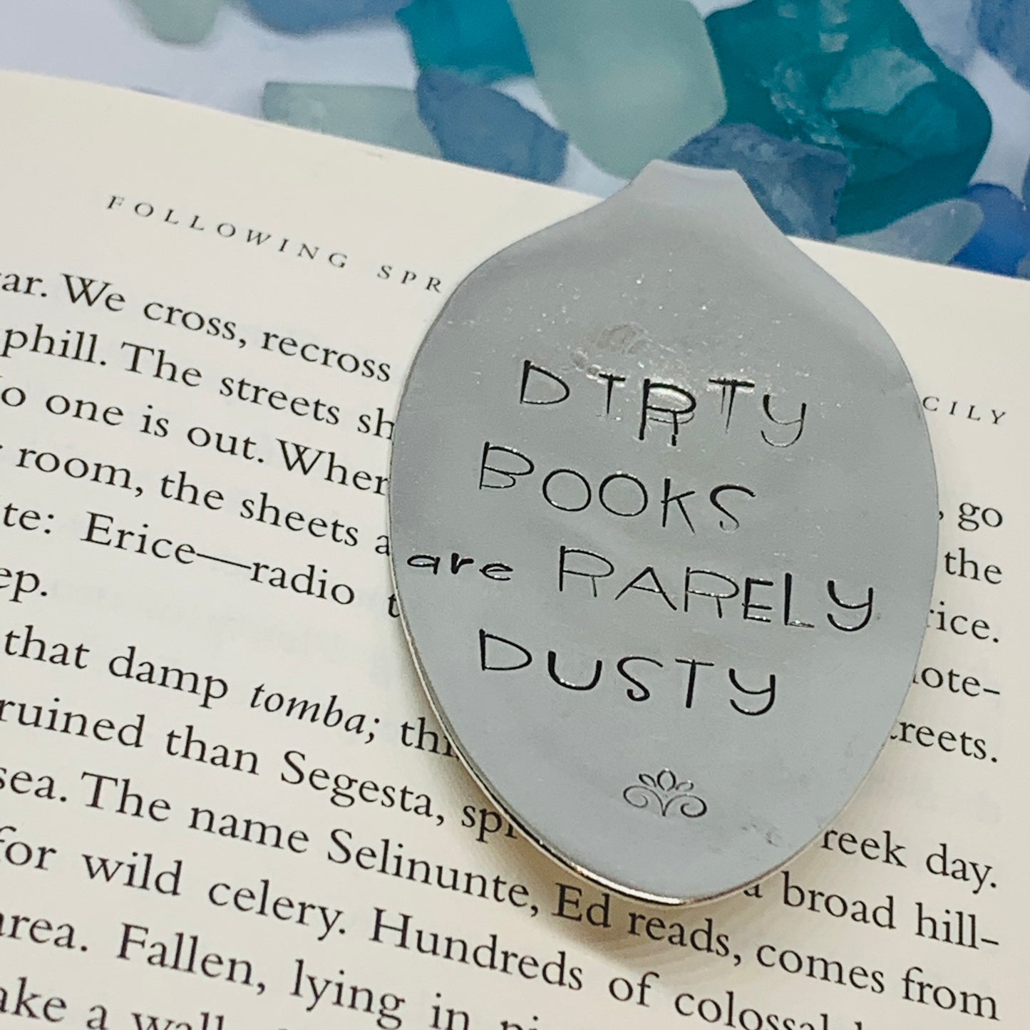 Vintage Spoon Hand Stamped Bookmark - Various Pattern & Sayings