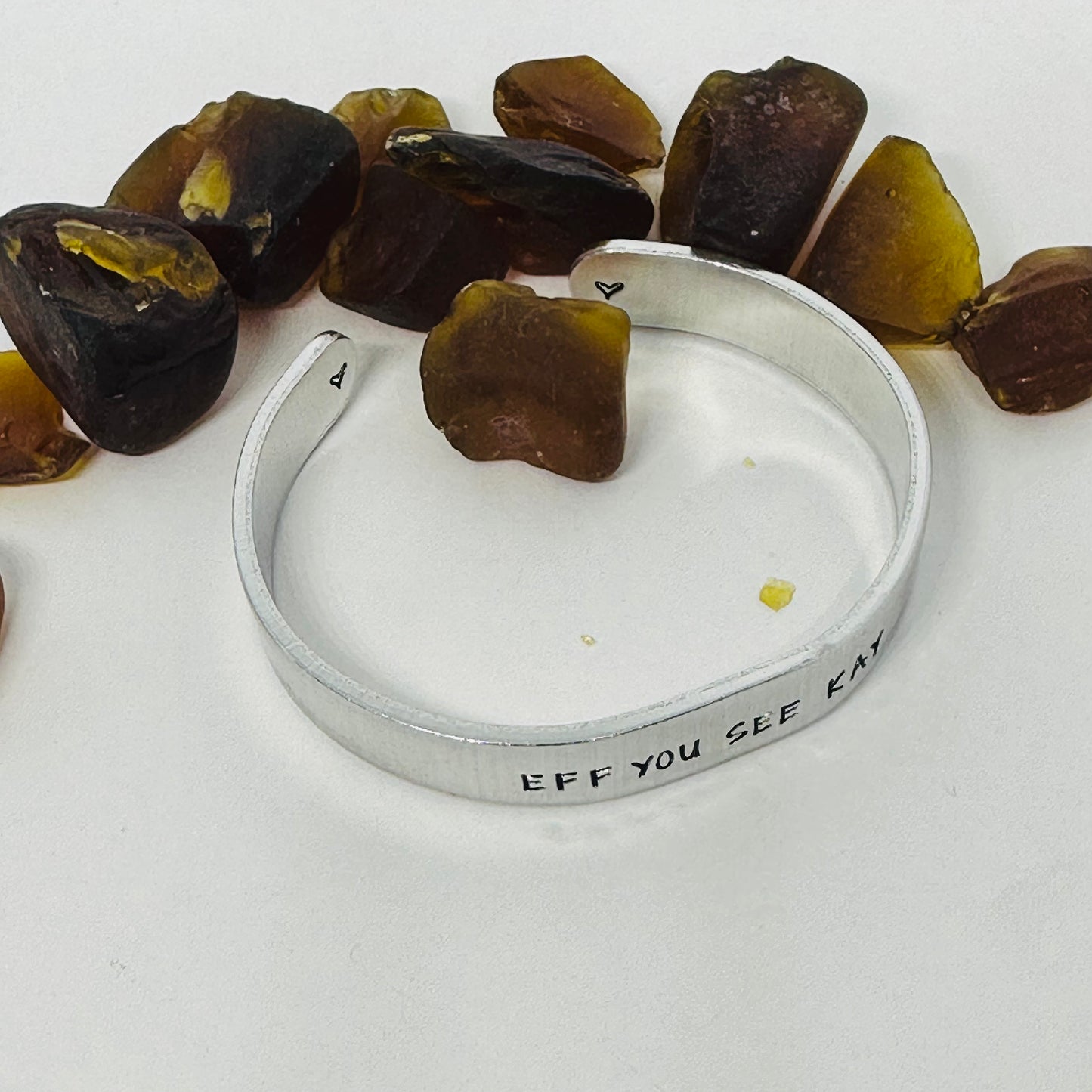 Adult Themed Hand Stamped EFF YOU SEE KAY Cuff Bracelet | FUCK Jewelry | Clever Design