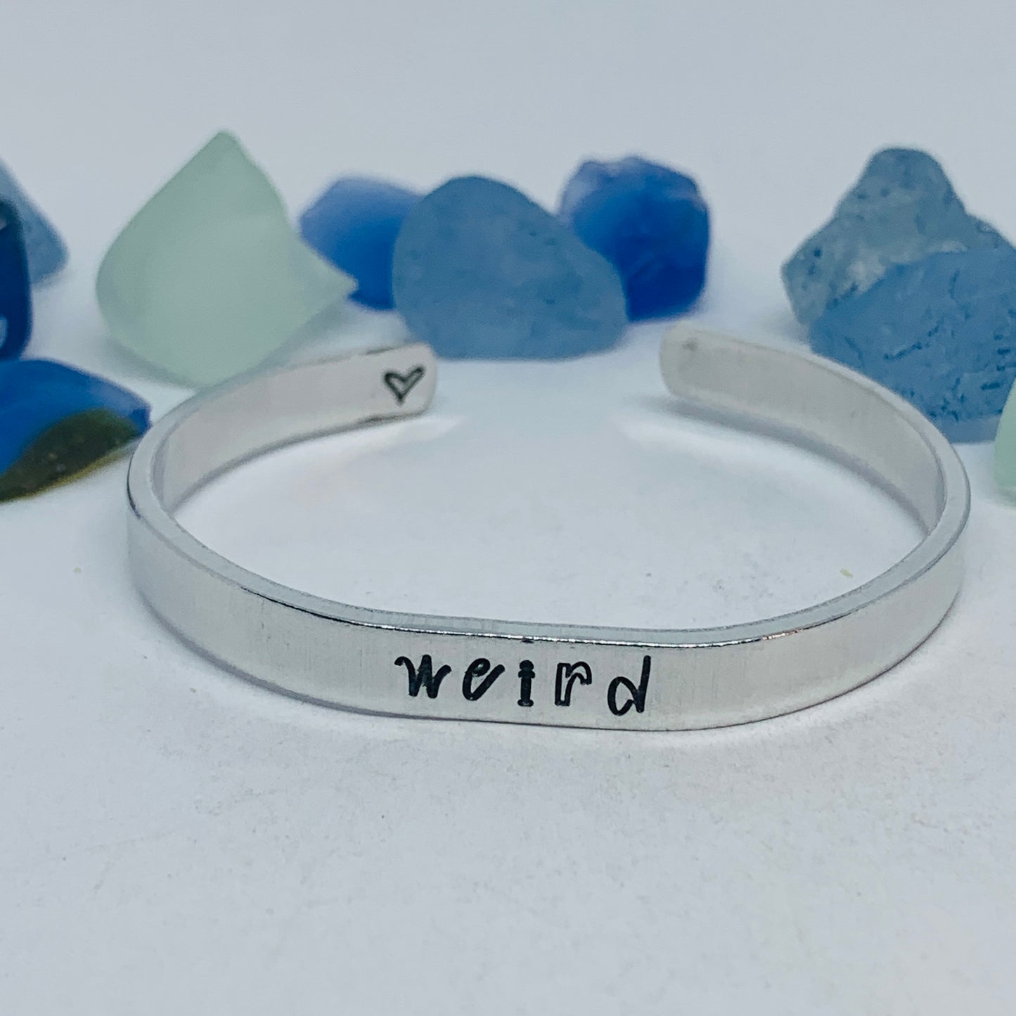 Weird Hand Stamped Metal Cuff Bracelet | Wonderful Weirdos Day | Stay Weird | Fun Unique