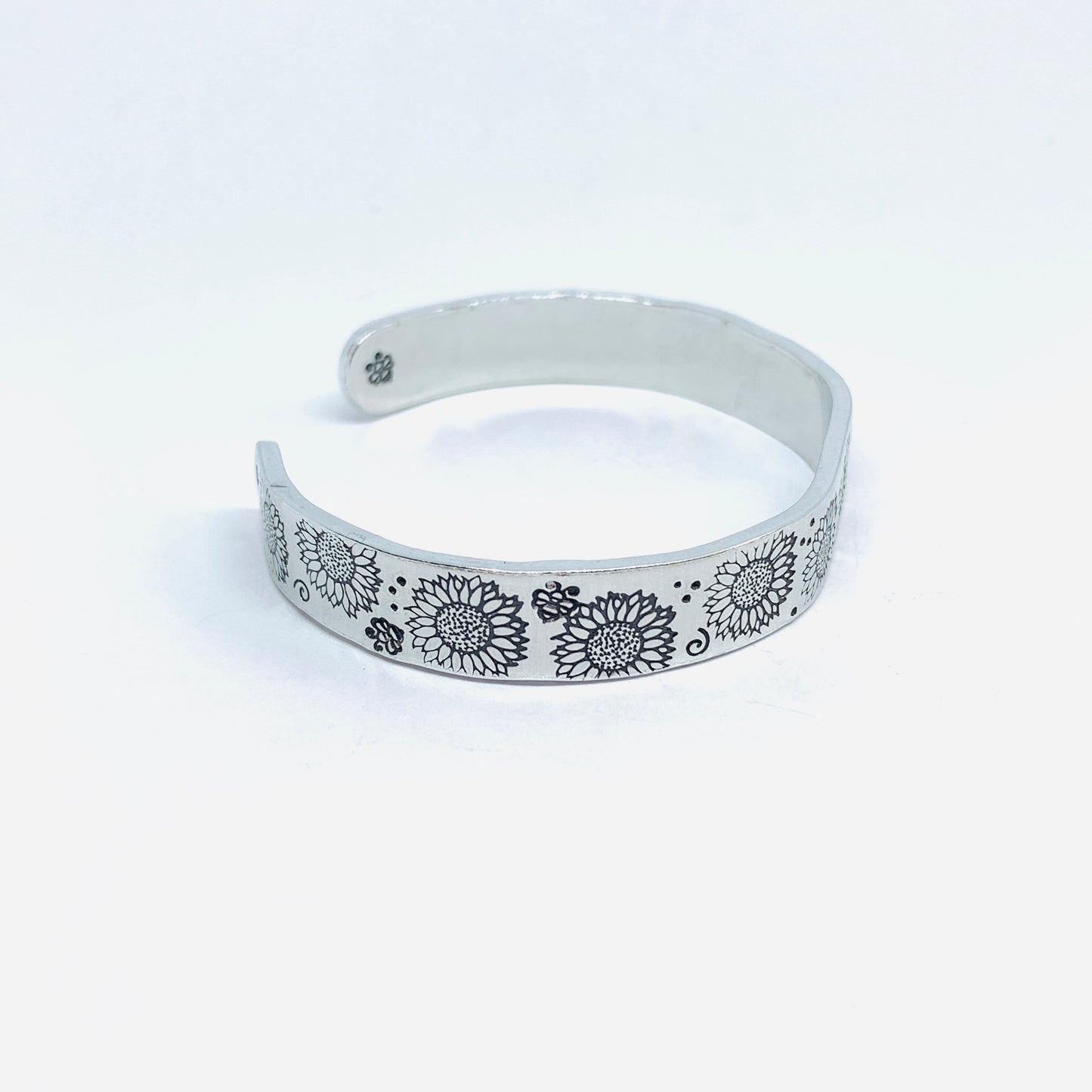 Sunflowers - Hand Stamped Cuff Bracelet