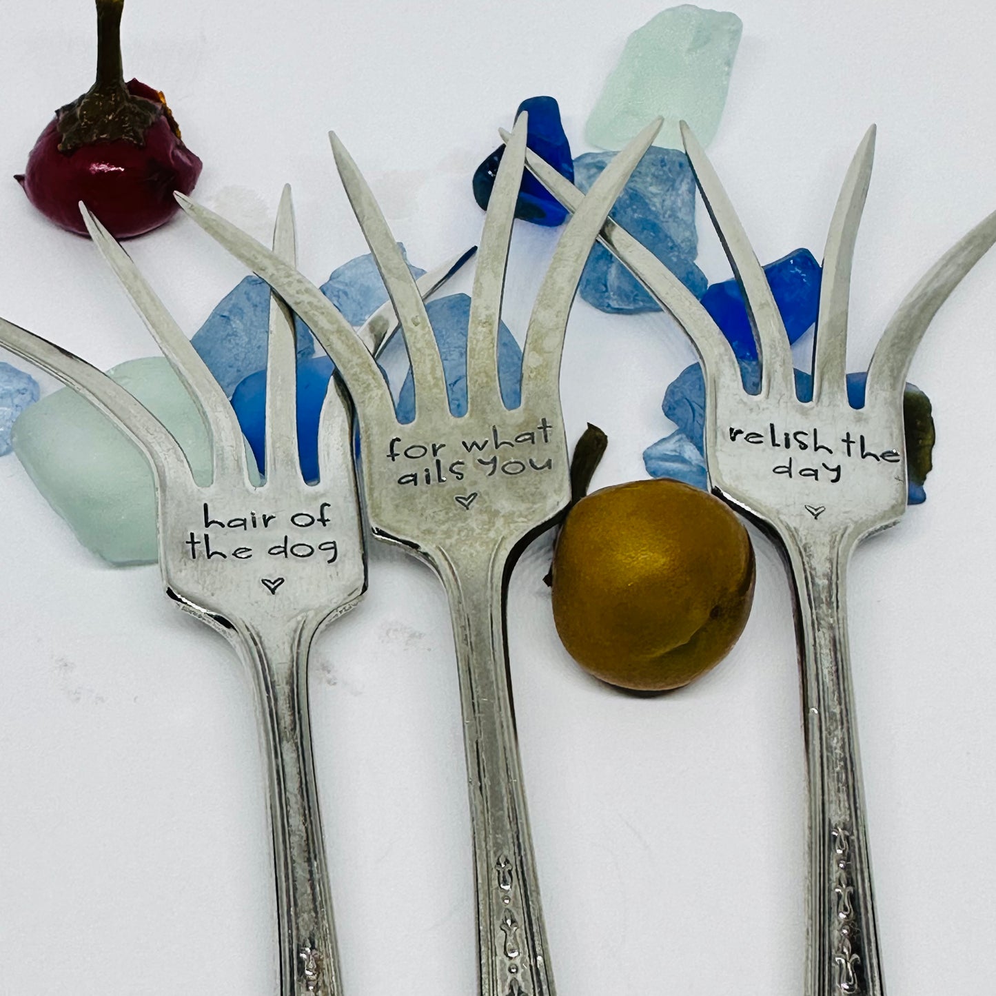 Bloody Mary Vintage Hand Stamped Silverware Fork | Hair of the Dog | For What Ails You | Relish the Day | Antique