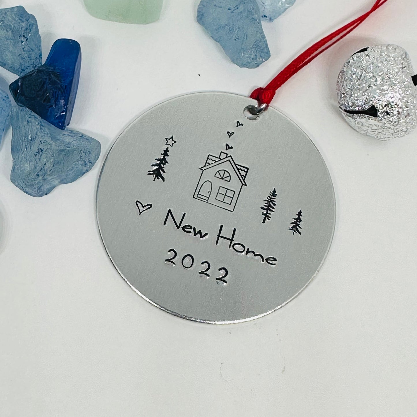 New Home Dated Hand Stamped Ornament | Aluminum Round | Realtor Christmas Gift | Hand Crafted Tree Decor | SOLD Buyer First House
