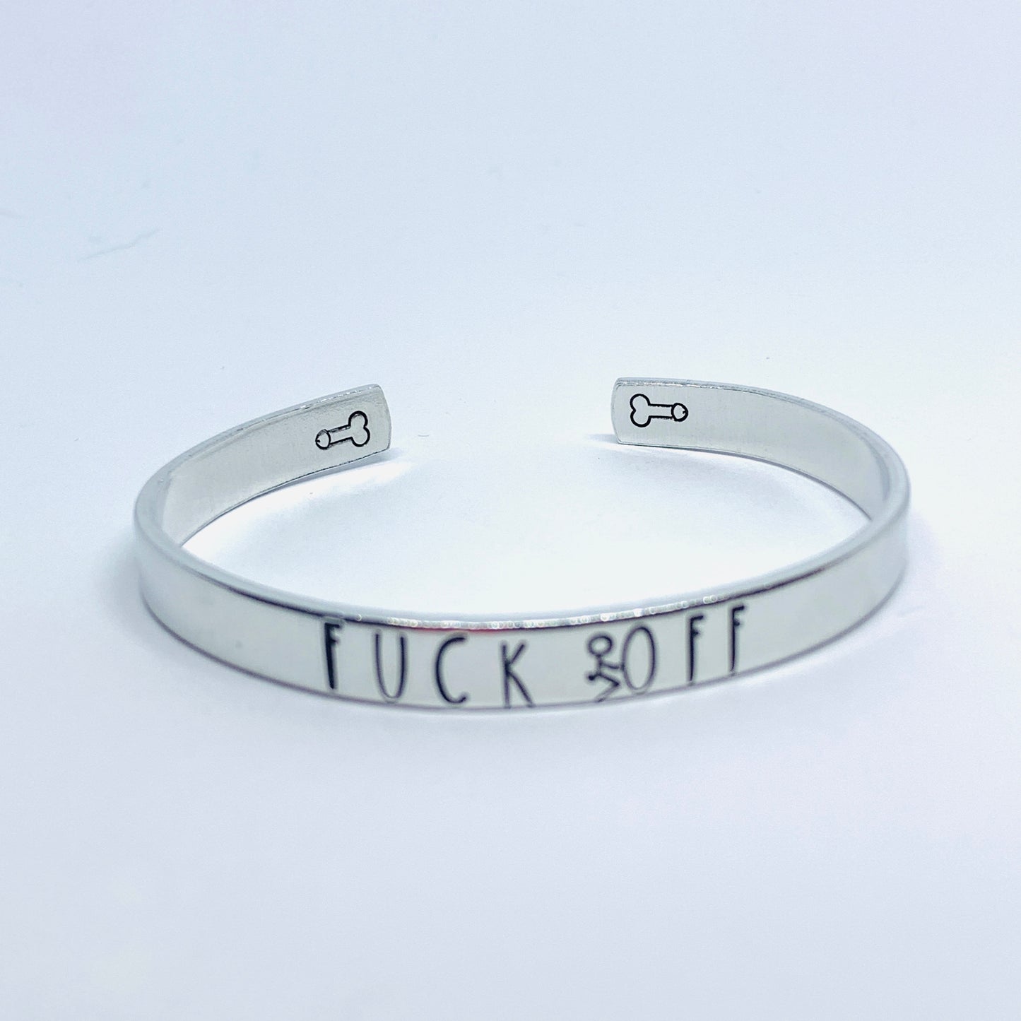 Fuck Off - Hand Stamped Cuff Bracelet