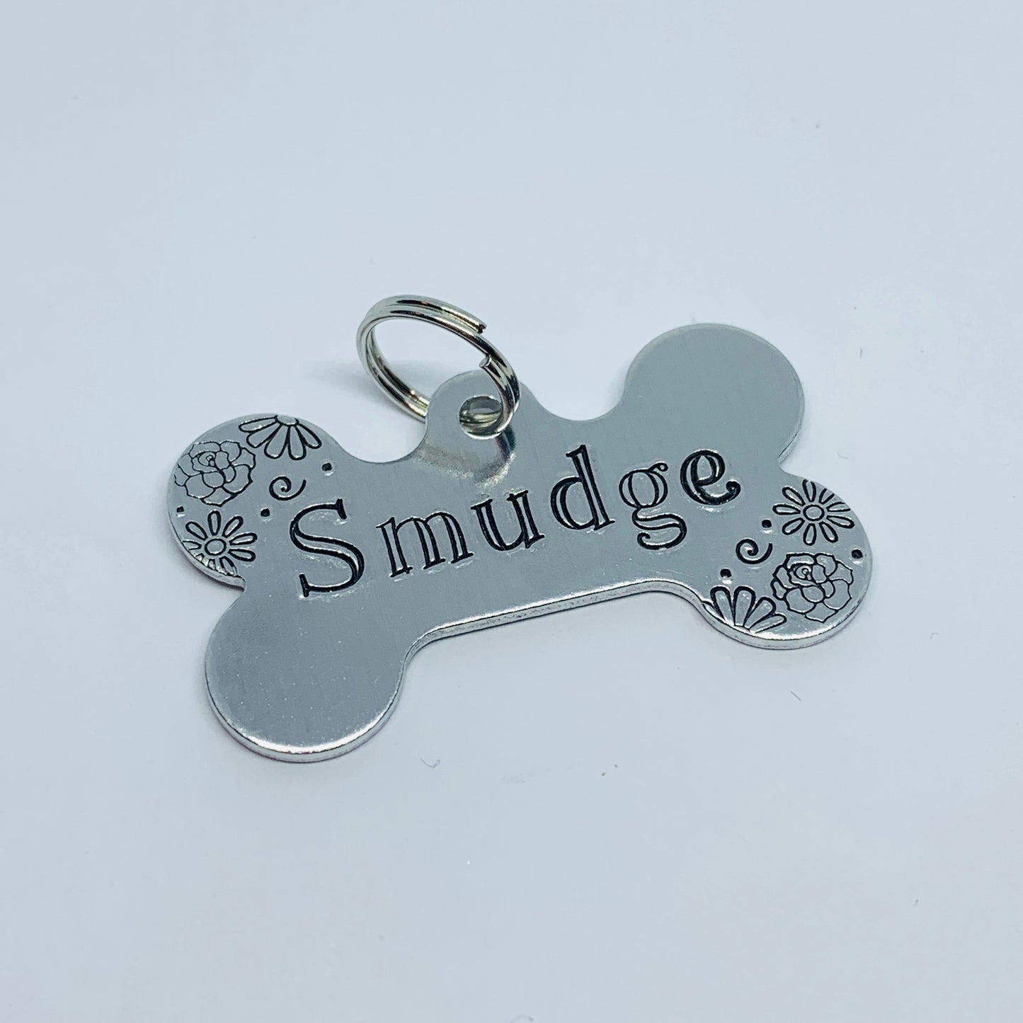 Personalized Pet Tag | Custom Dog Tag | Cat Tag | Cat Collar Tag | Cat ID Tag | Dog ID Tag | Dog Name Tag | Bone-Shaped - Hand Stamped Pet ID Tag