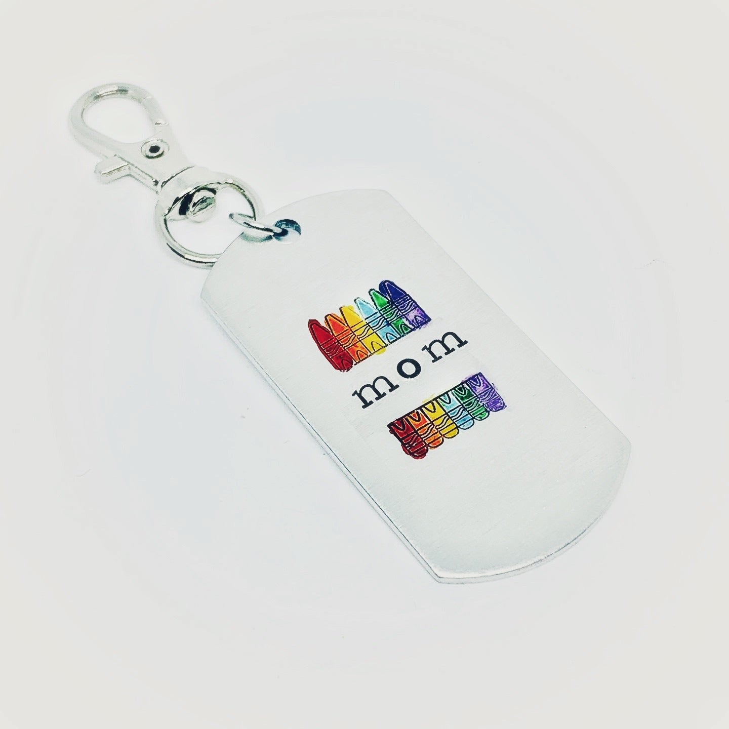Just like that we all became teachers - Hand Stamped Key Ring / Necklace / Zipper Pull
