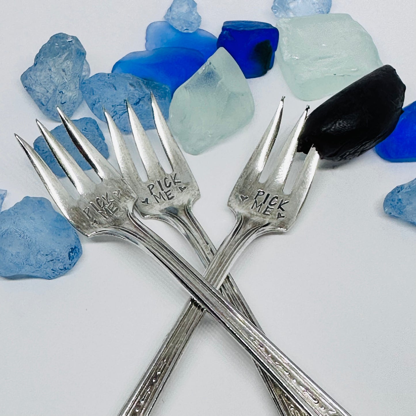 Olive Pickle Vintage Hand Stamped Silverware Fork | Olive You | Pick Me | I Pick You | Antique