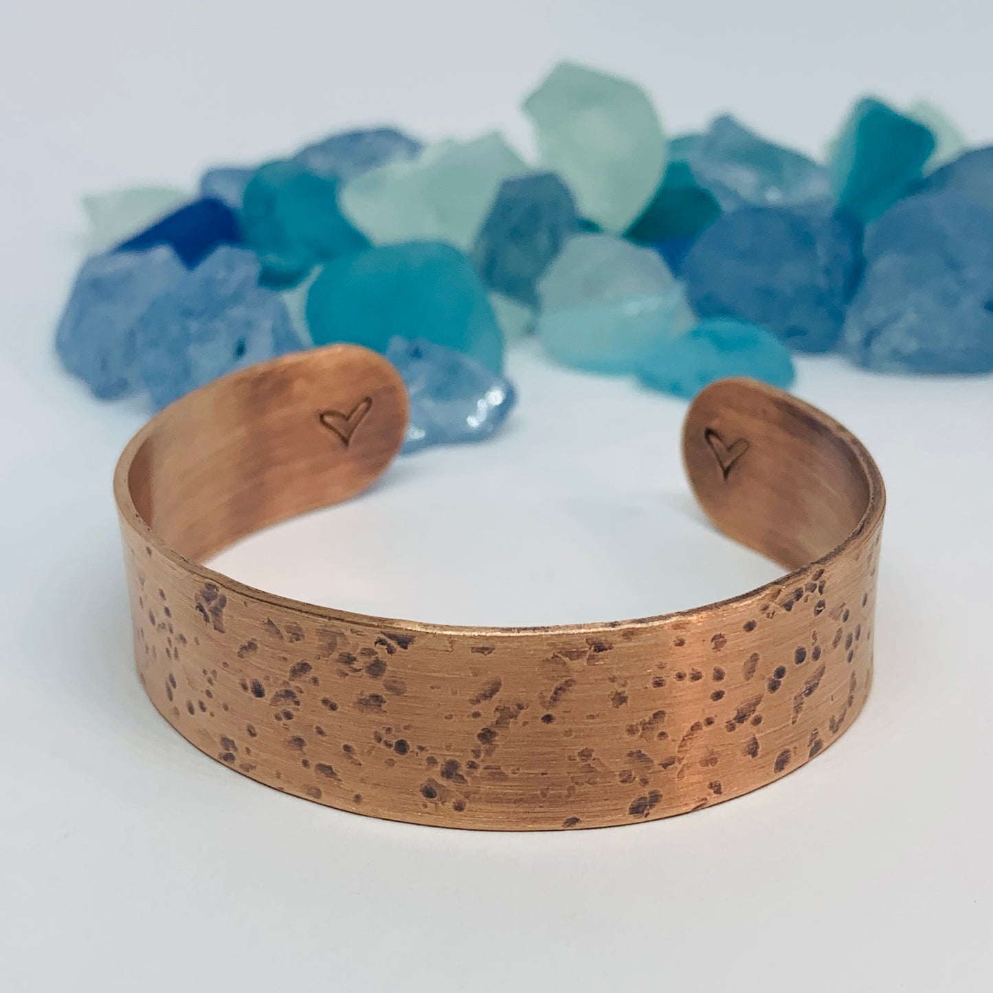 Hand Textured Copper Cuff Bracelet | Gift for Her | Copper Patina