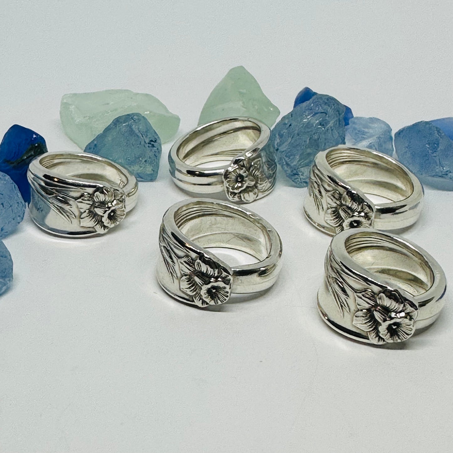 “Daffodil” 1950 Vintage Spoon Ring | Silverware | Upcycled | Antique March Birth Flower