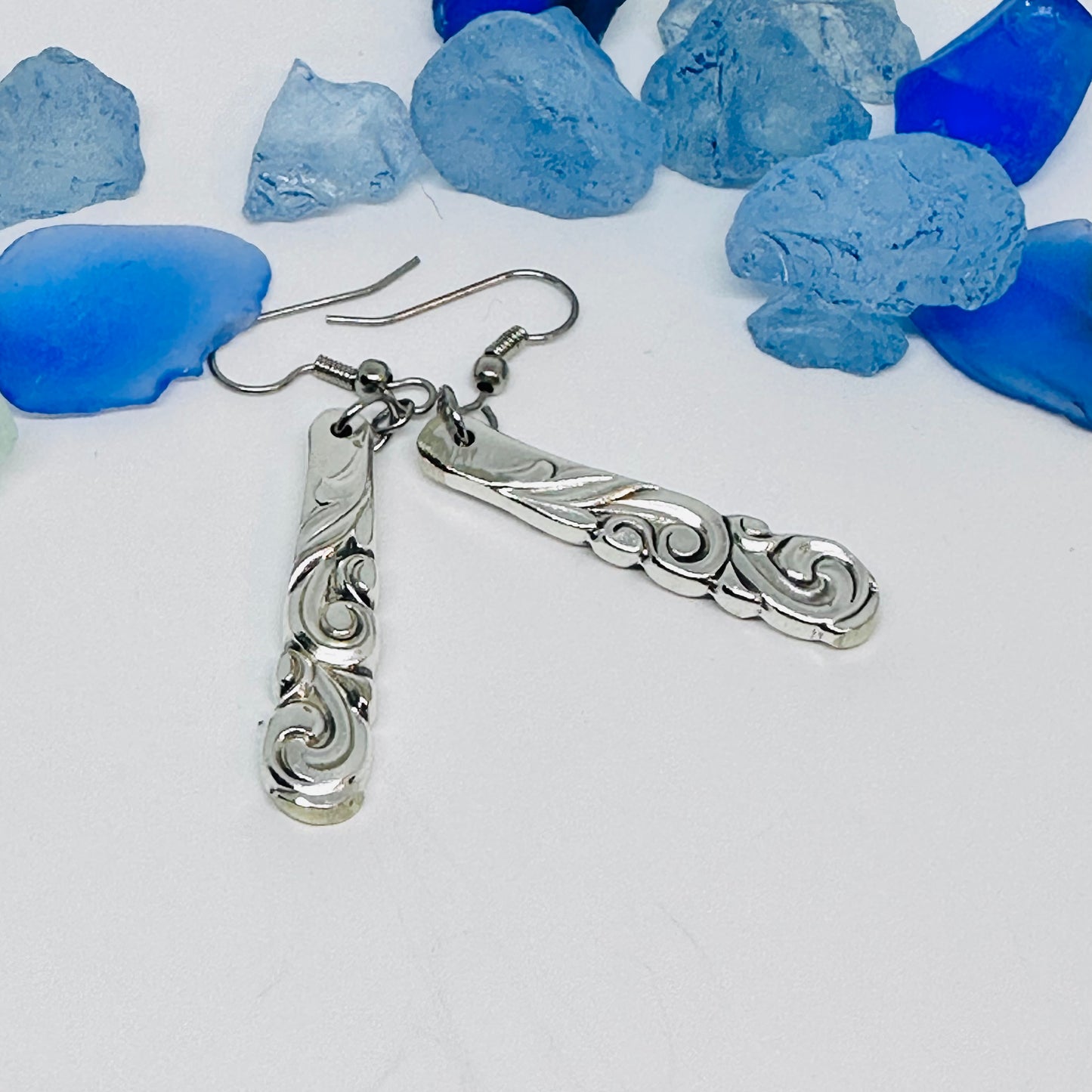 “South Seas” 1955 Vintage Earrings | Vintage Silverware | Oneida | Up-Cycled | Antique