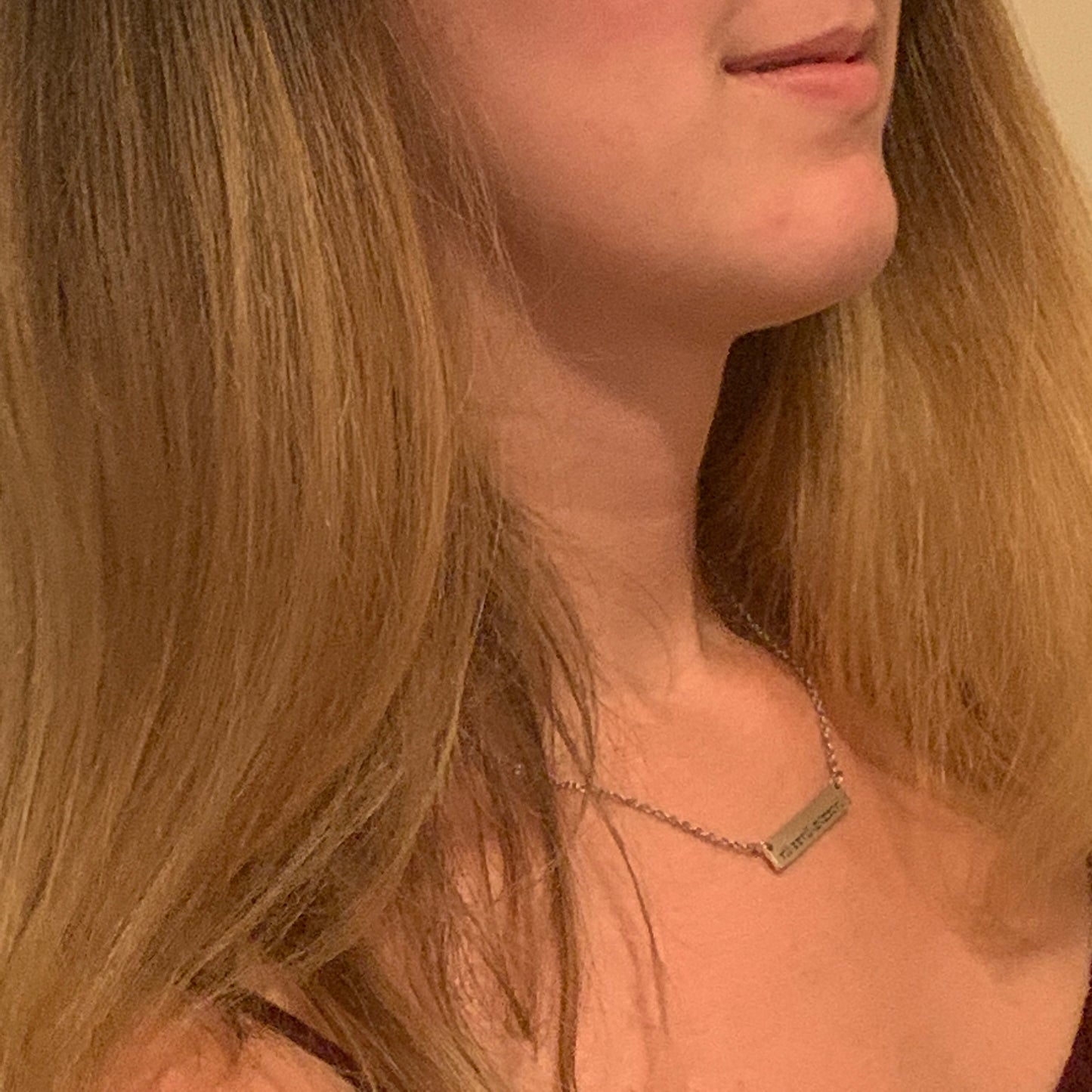 Roman Numerals - Hand Stamped Bar Necklace