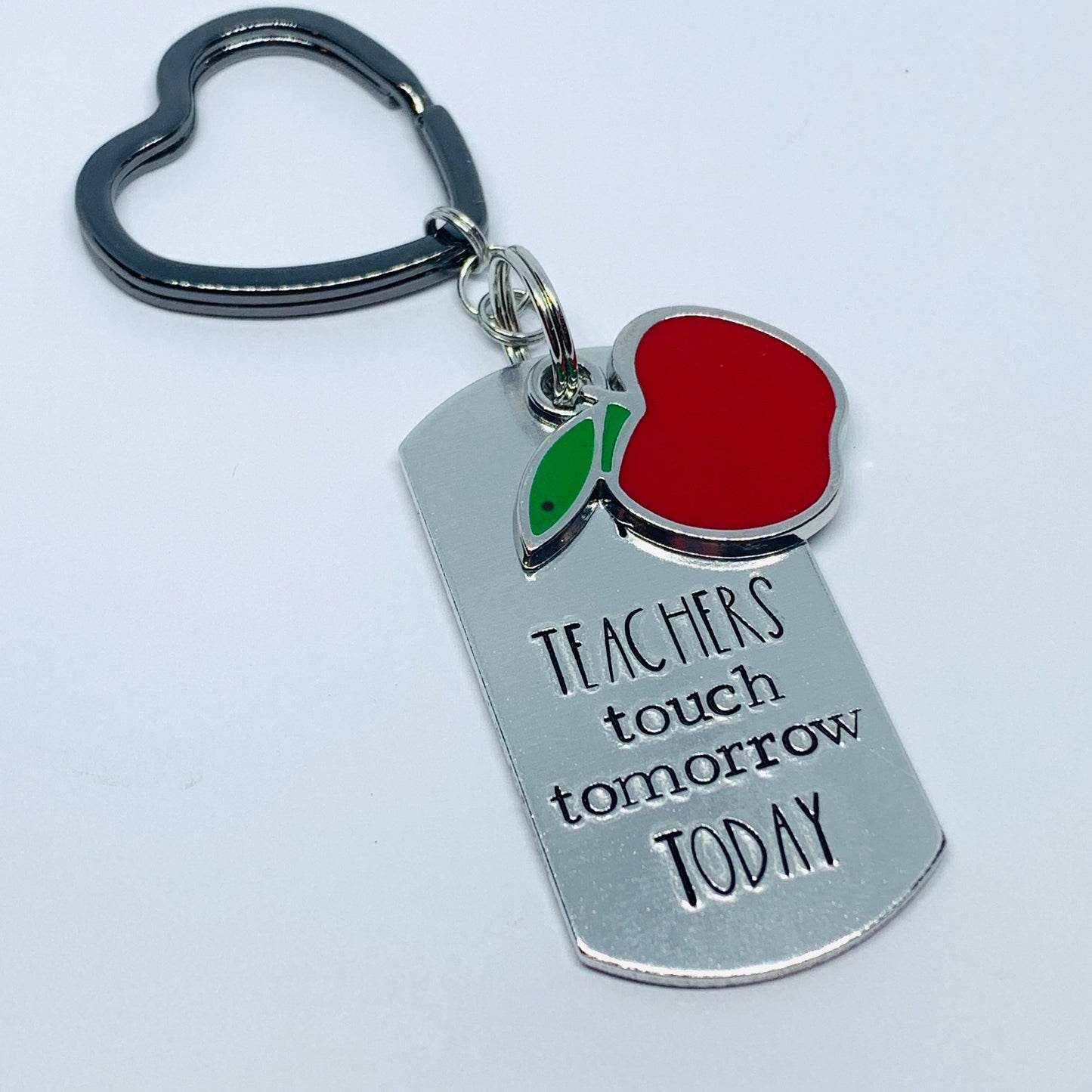 Teachers Touch Tomorrow Today Hand Stamped Key Ring | Educator Key Fob | Teacher Appreciation Week | Substitute Teacher | Gift for Teacher