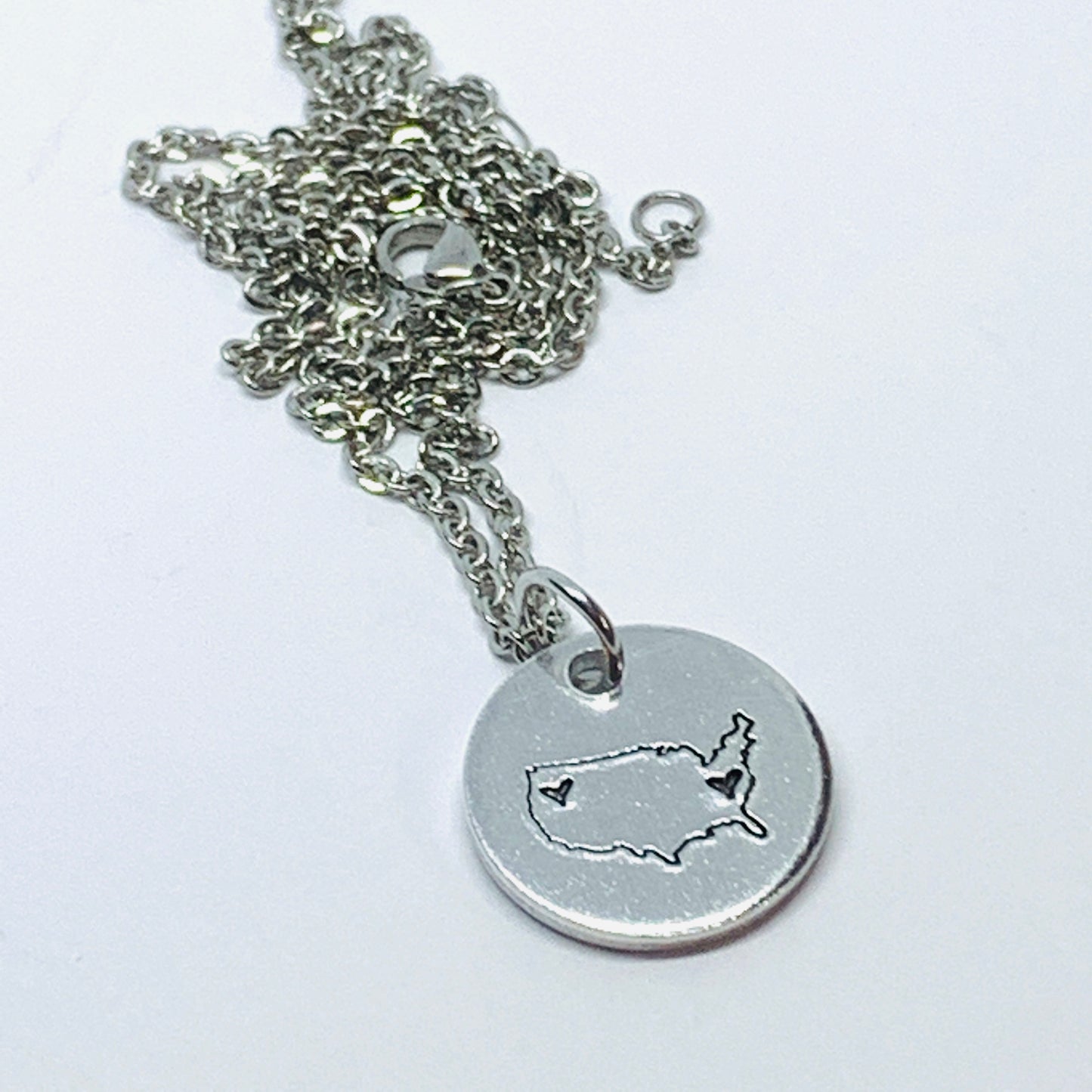 United States Distance - Hand Stamped Necklace