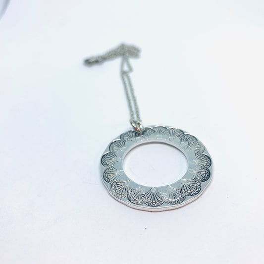 Fan Washer Necklace - Hand Stamped Necklace
