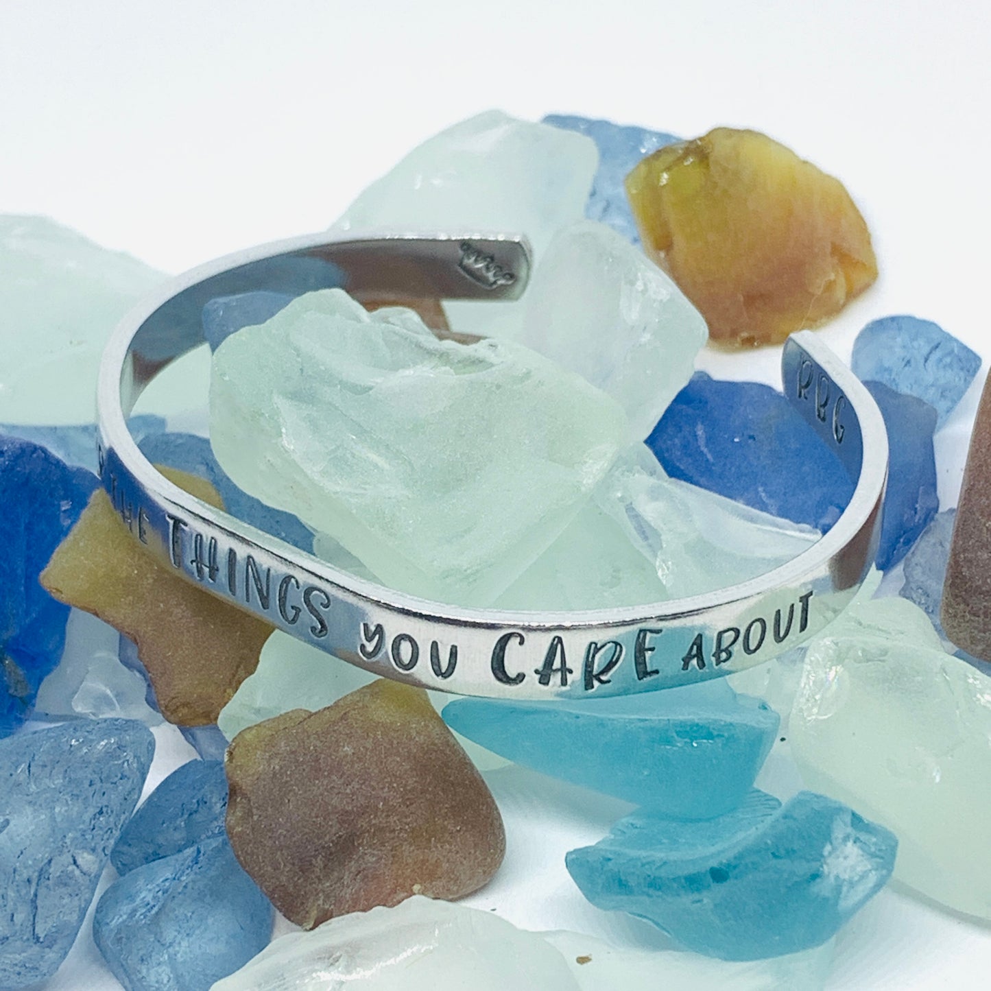 Fight for the things you care about RBG Hand Stamped Metal Cuff Bracelet | Feminist Jewelry | Resistance Jewelry | Ruth Bader Ginsburg Quote