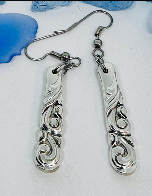 “South Seas” 1955 Vintage Earrings | Vintage Silverware | Oneida | Up-Cycled | Antique