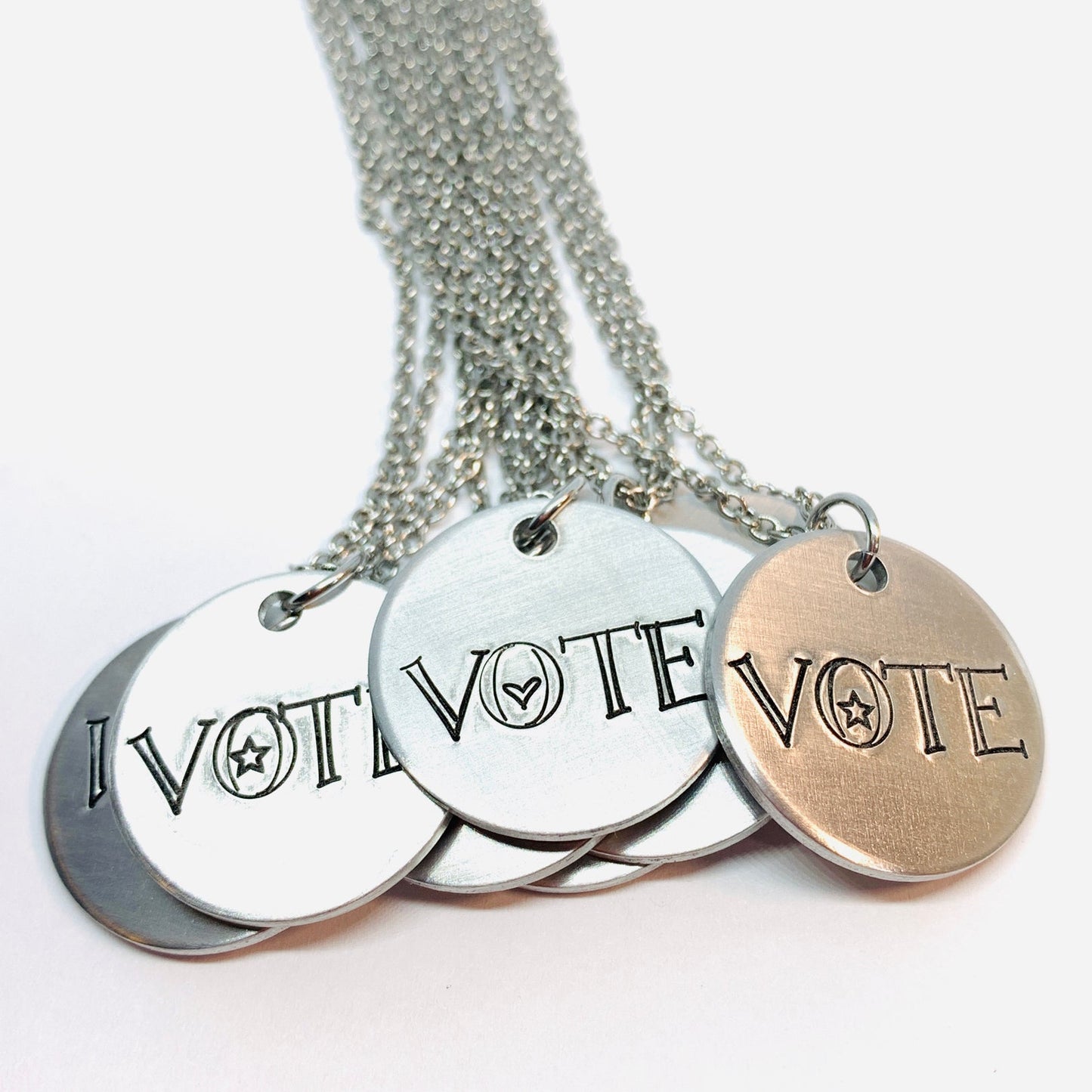 VOTE - Hand Stamped Ring and/or Necklace | Patriot Privilege | Democratic | Voting Rights | Presidential Senatorial