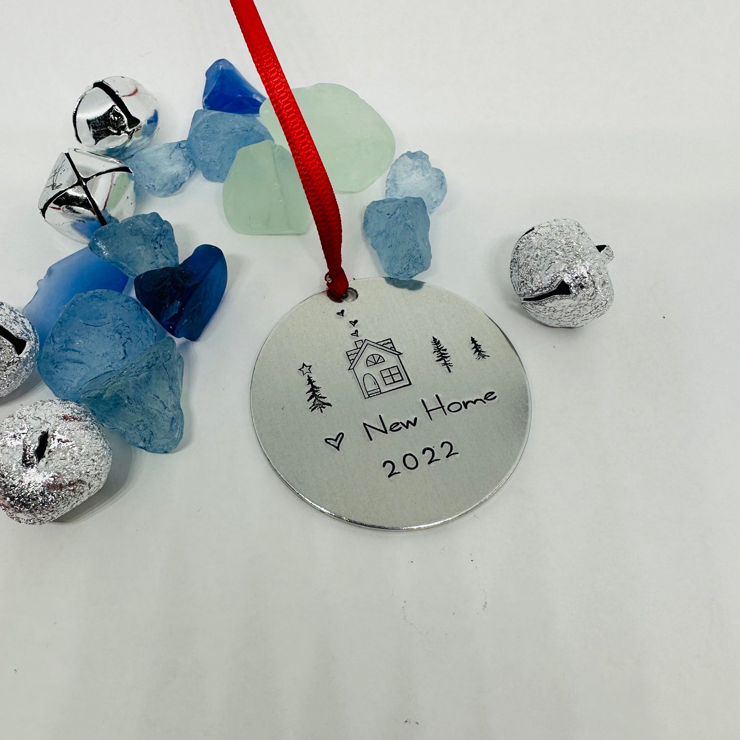 New Home Dated Hand Stamped Ornament | Aluminum Round | Realtor Christmas Gift | Hand Crafted Tree Decor | SOLD Buyer First House