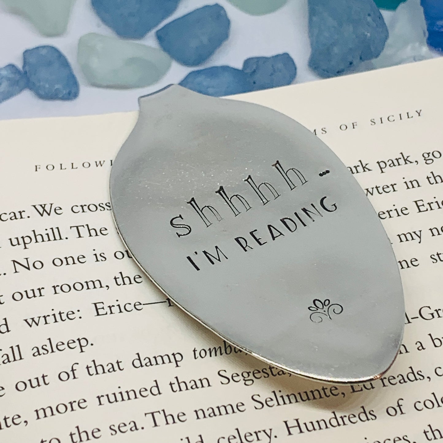 Vintage Spoon Hand Stamped Bookmark - Various Pattern & Sayings