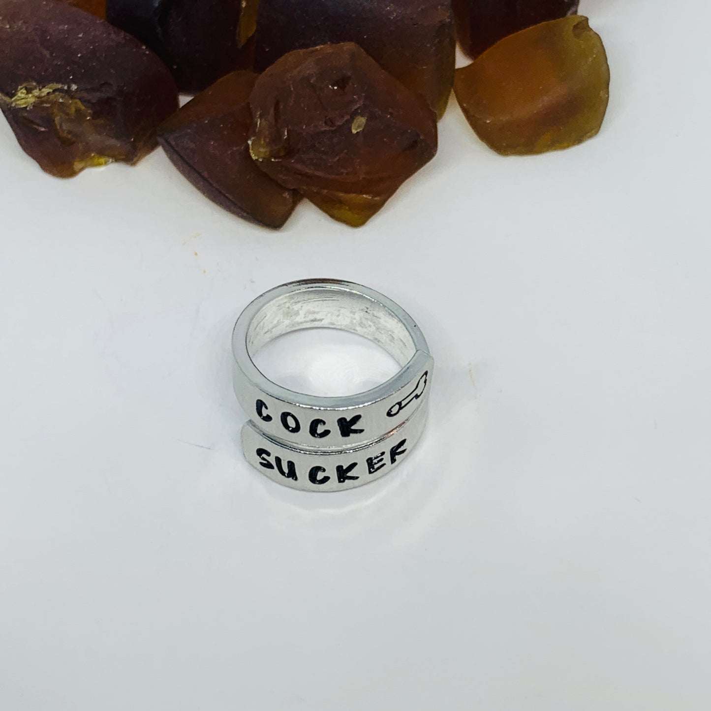 Cock Sucker Hand Stamped Ring | Adult Themed Gift | Sissy | Best Girlfriend | Sexy