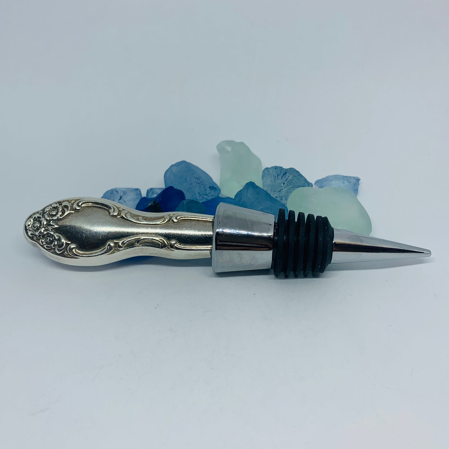 "Lady Densmore” Vintage Silverware Bottle Stopper | Int’l Silver 1955 | Up-Cycled Wine Stopper | Silverware Bottle Closure | Antique Knife Handle Wine Plug