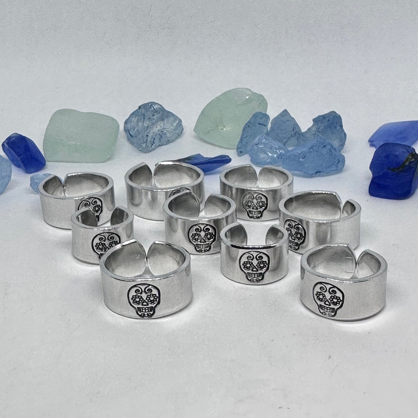 Sugar Skull Hand Stamped Metal Ring | Dios de Muertos | Day of the Dead | Halloween