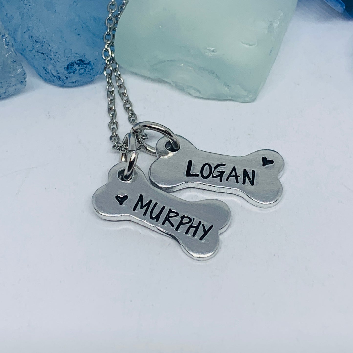 Personalized Dog Bone Pendant | Hand Stamped Metal Bone Charm | Gift for Her | Puppy Dog Gifts | New Puppy Gift Idea | Pet Loss Memorial