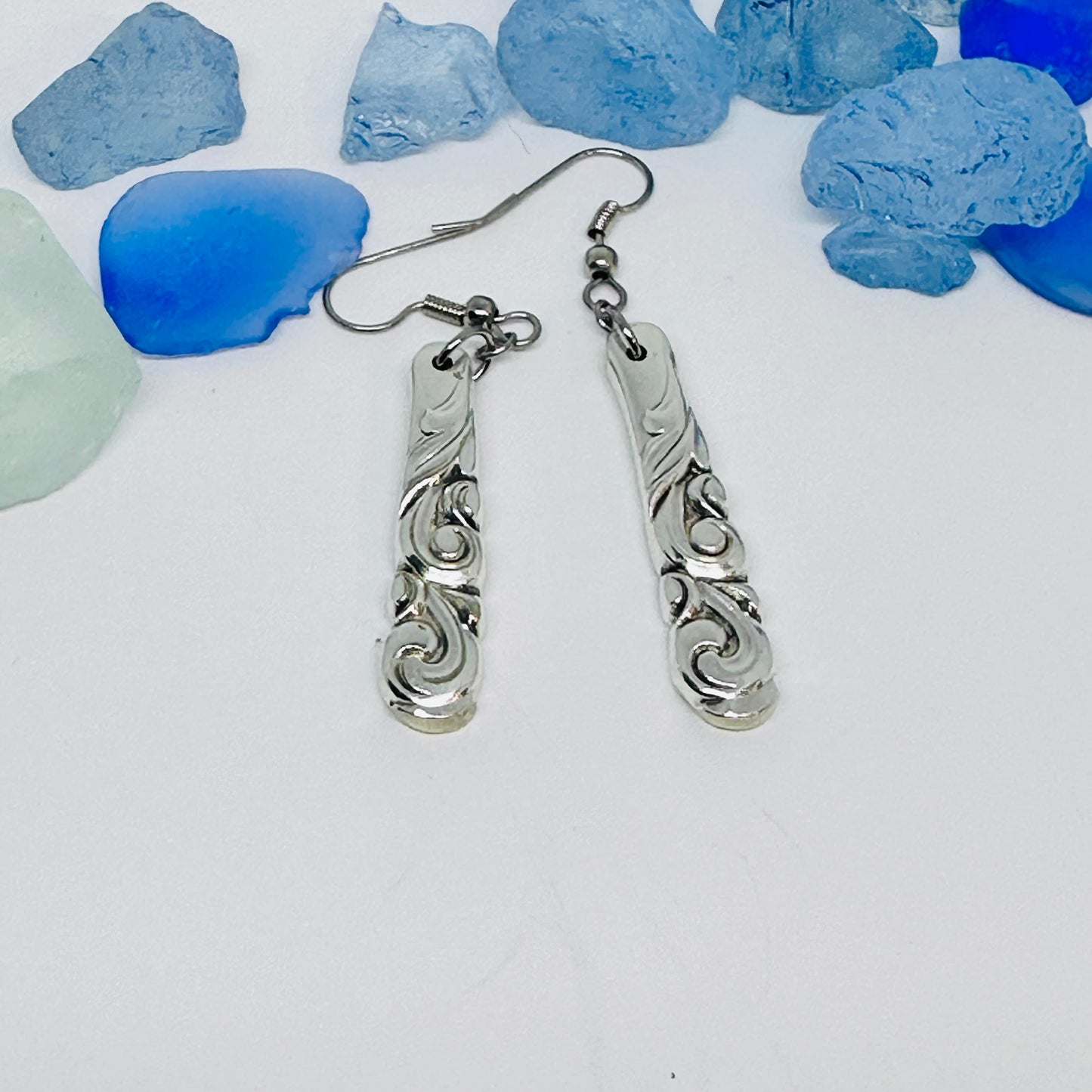 “South Seas” 1955 Vintage Earrings | Vintage Silverware | Oneida | Up-Cycled | Antique