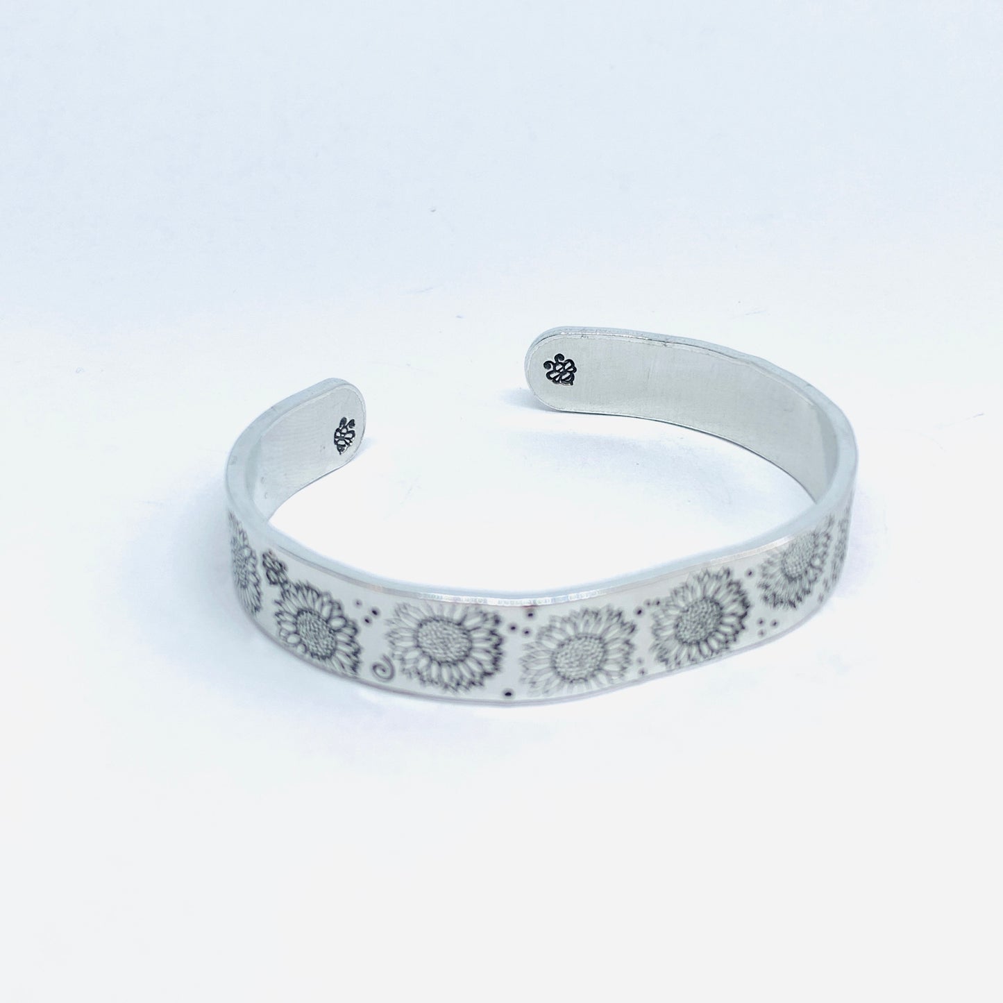 Sunflowers - Hand Stamped Cuff Bracelet