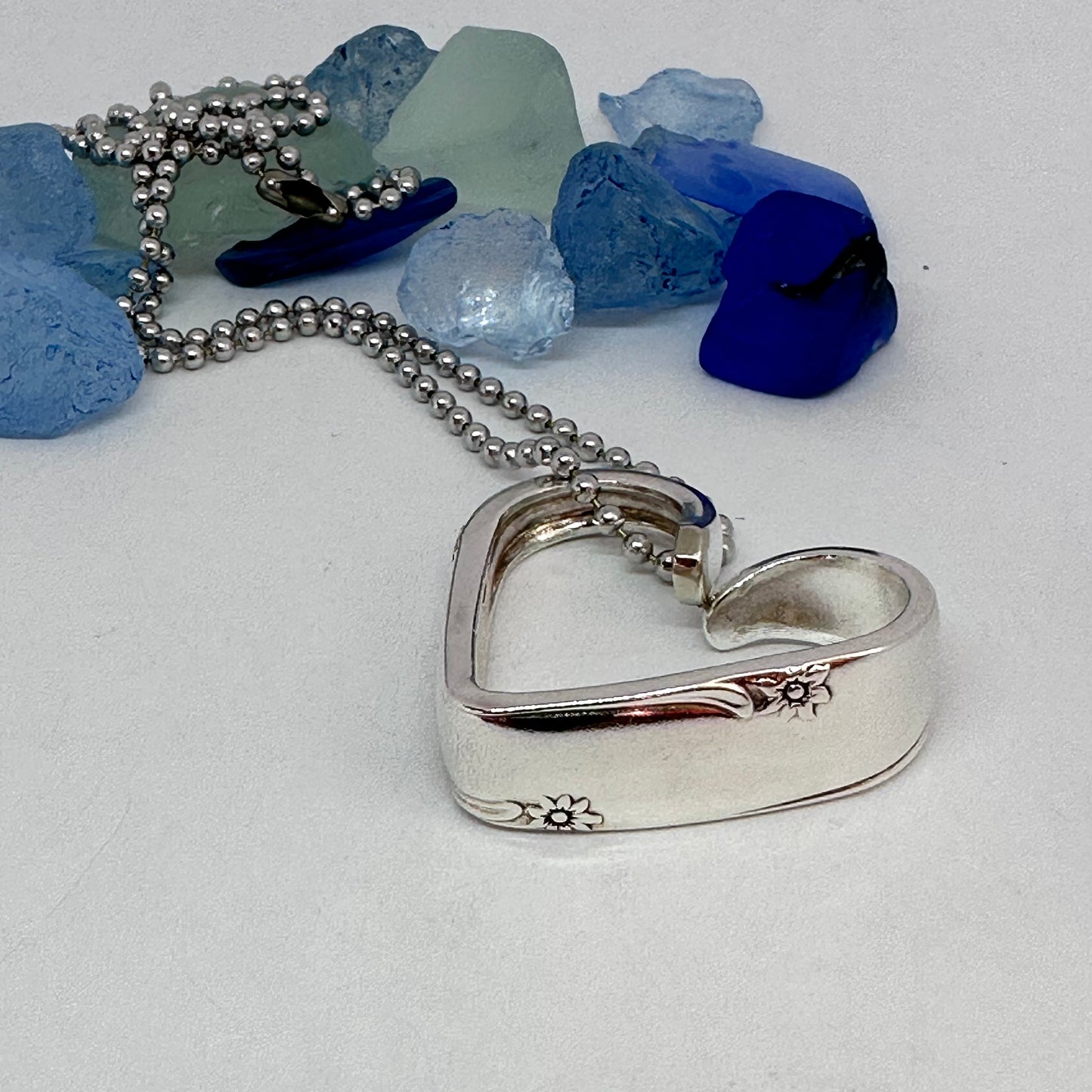Hearts made from Vintage Silverware | Bent Spoon Fork | Heart-Shaped Pendant Necklace Keychain Key Ring | Silverware Jewelry | Love | Valentine's Day Gift